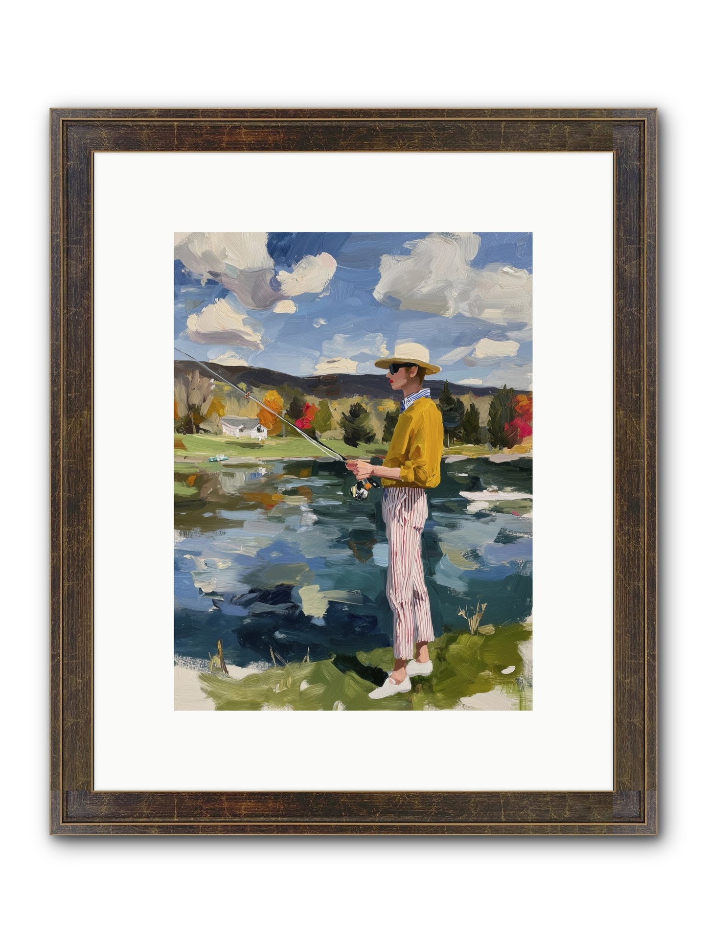 Saturday Serenity Framed Print - Slimwoods Black/Gold 9x12