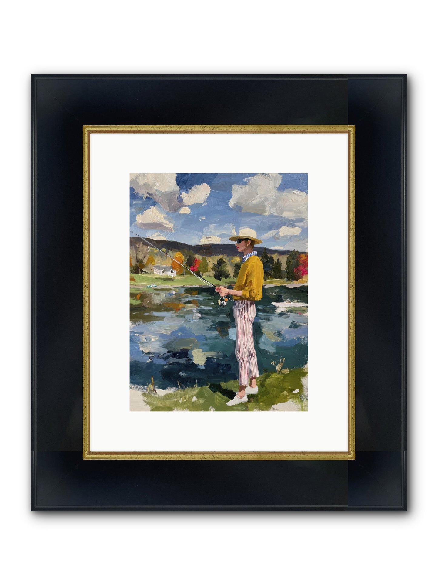 Saturday Serenity Framed Print - Wide Black w/Gold 9x12