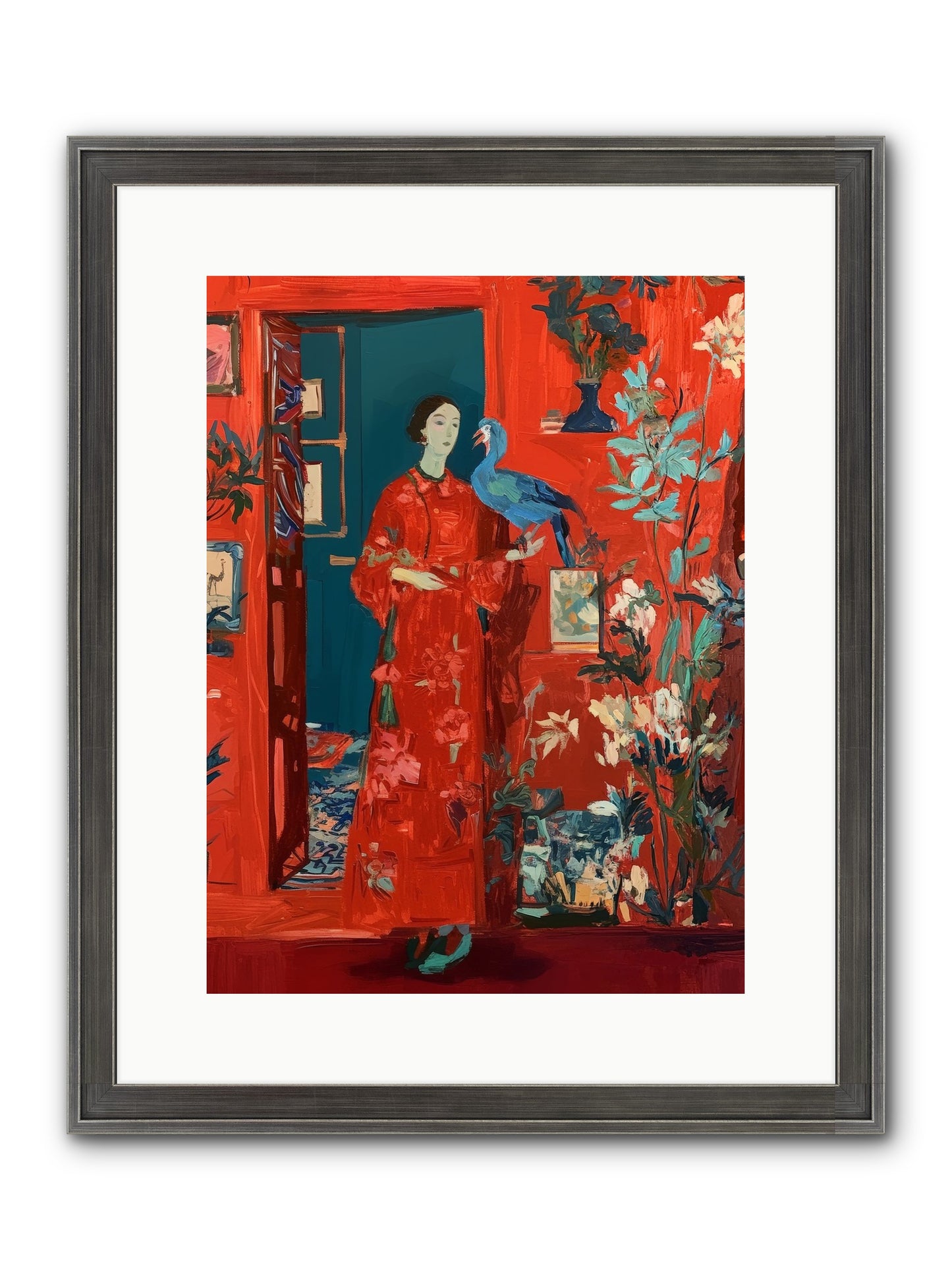 Scarlet Season Framed Print - Slimwoods Black/Silver 12x16