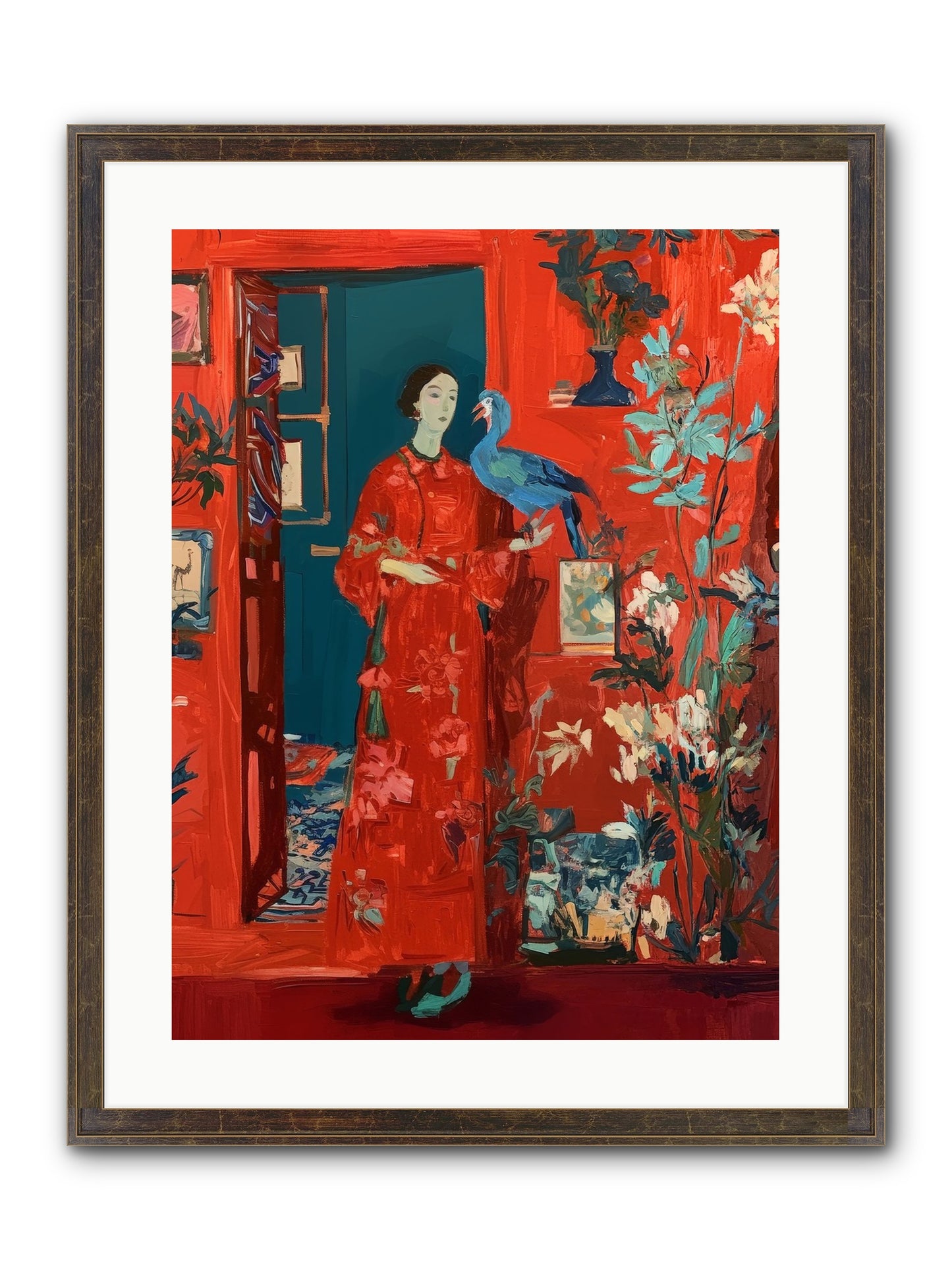 Scarlet Season Framed Print - Slimwoods Black/Gold 18x24
