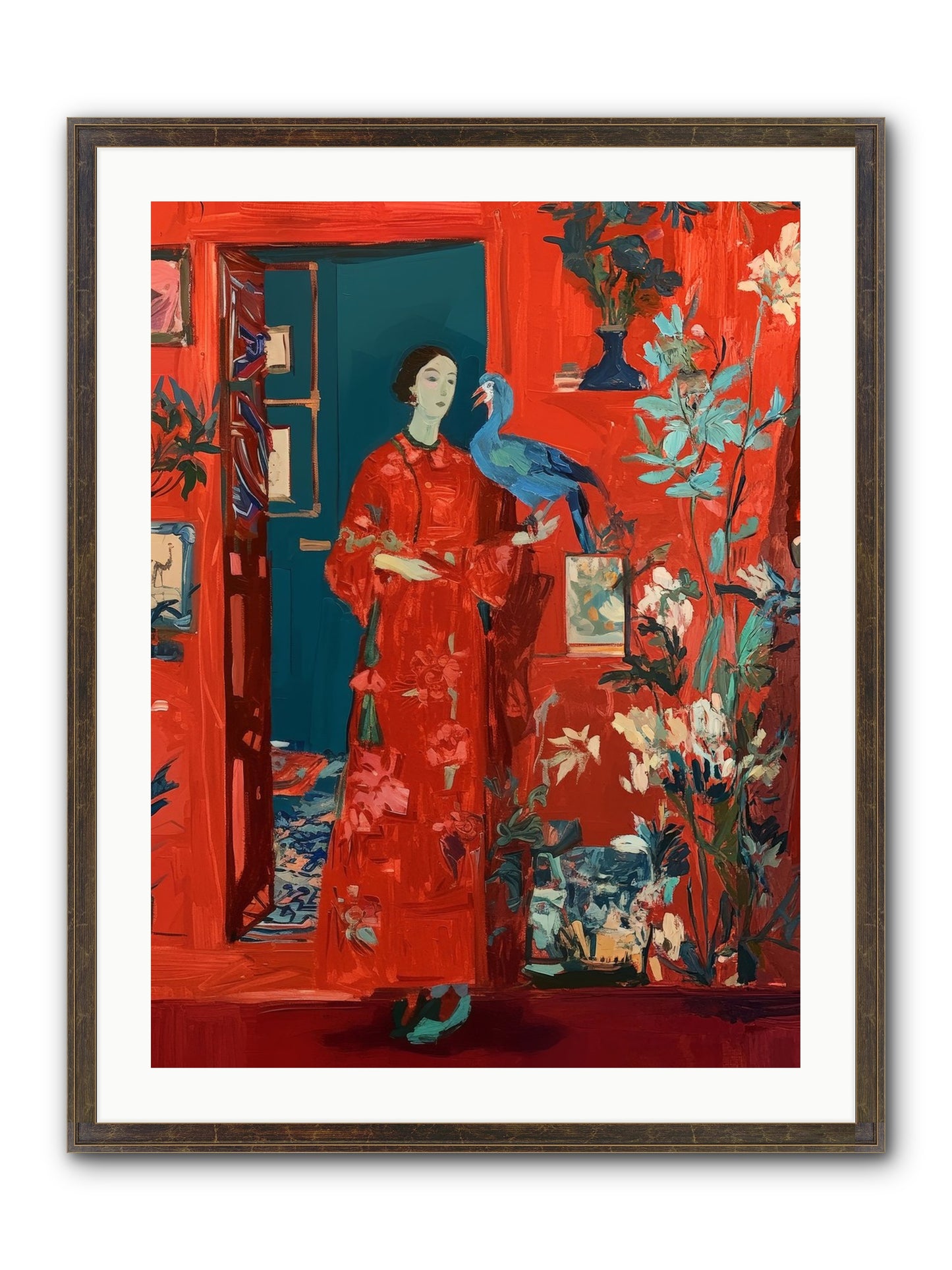 Scarlet Season Framed Print - Slimwoods Black/Gold 24x32