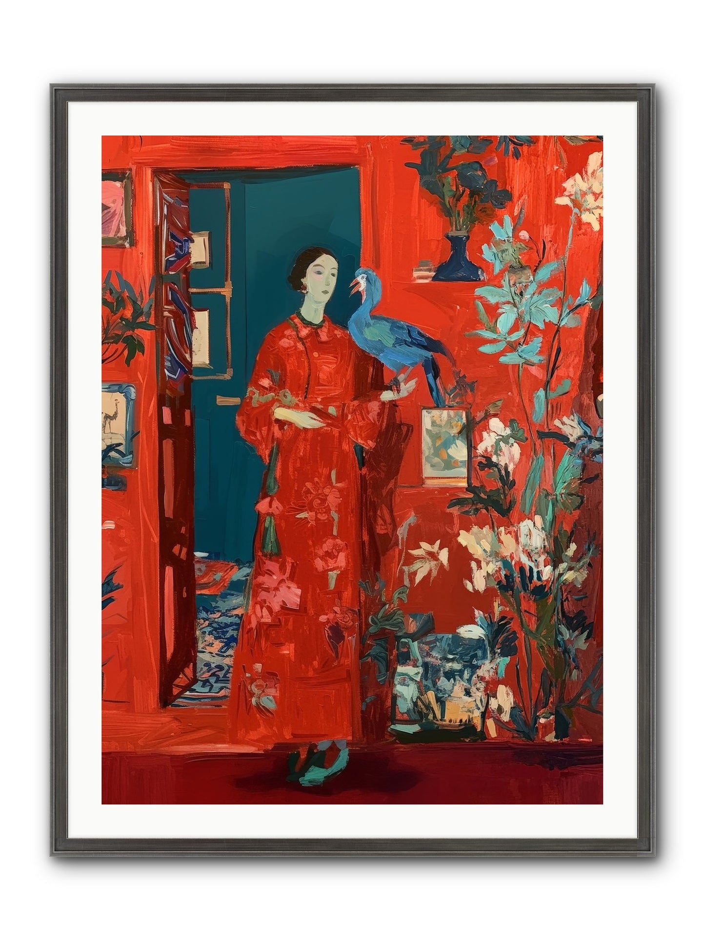 Scarlet Season Framed Print - Slimwoods Black/Silver 30x40