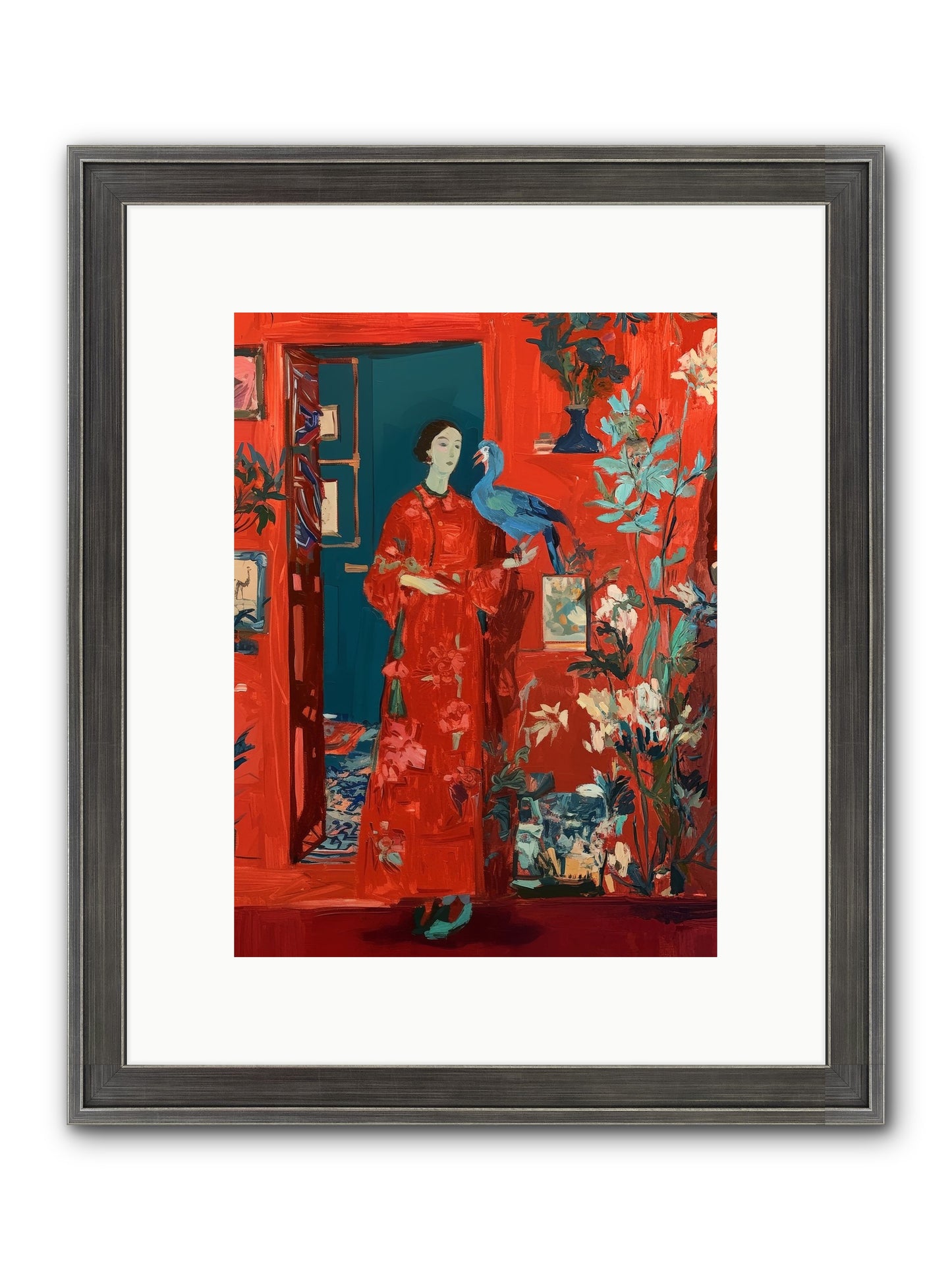 Scarlet Season Framed Print - Slimwoods Black/Silver 9x12