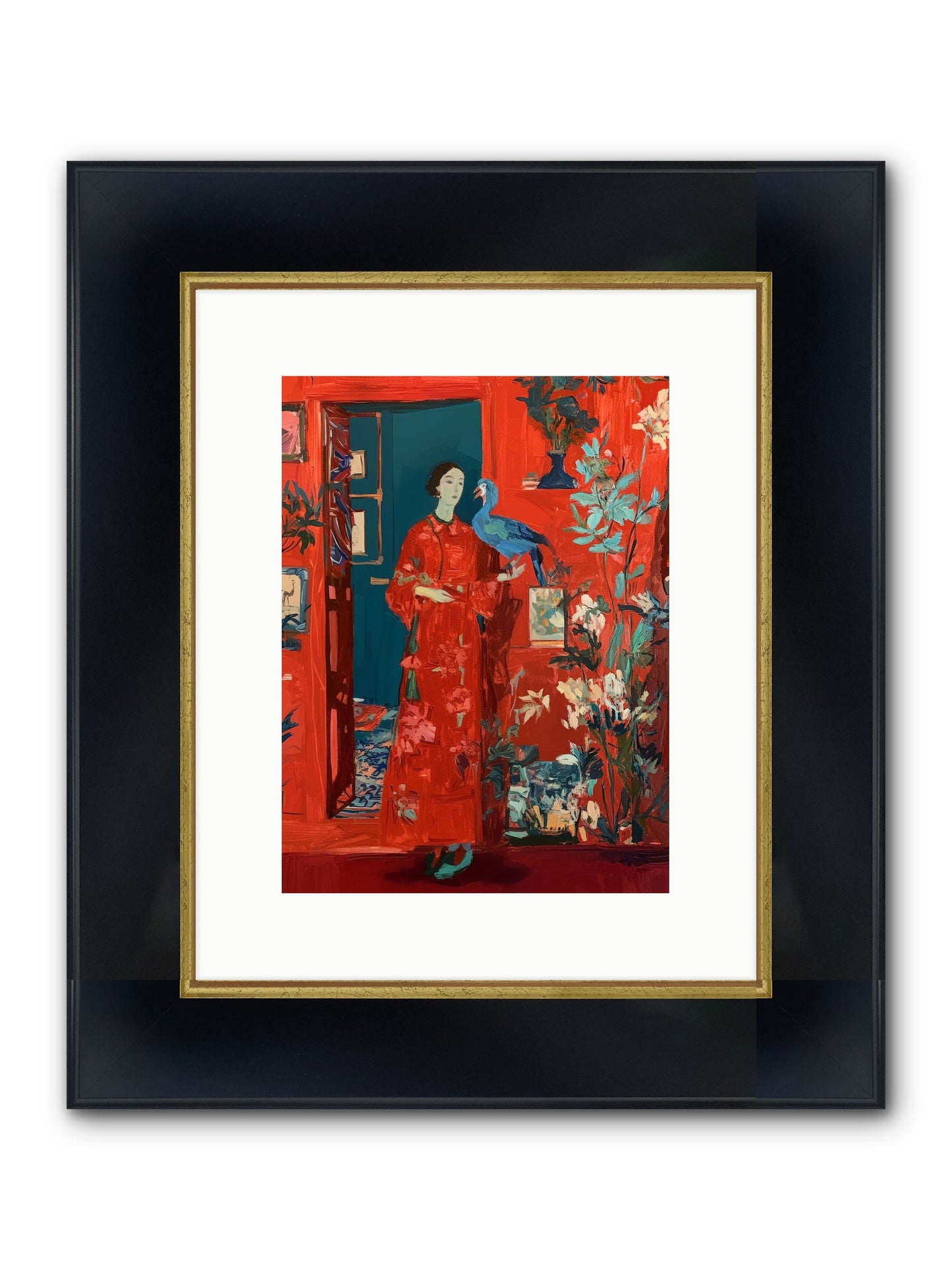 Scarlet Season Framed Print - Wide Black w/Gold 9x12