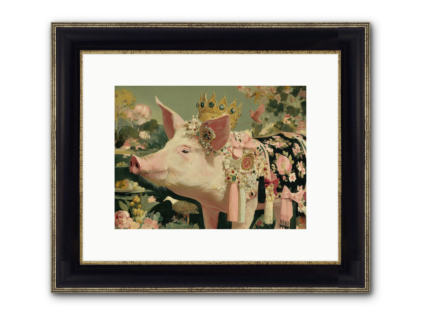 Scintillating Fancy Framed Print - Black & Gold 12x9