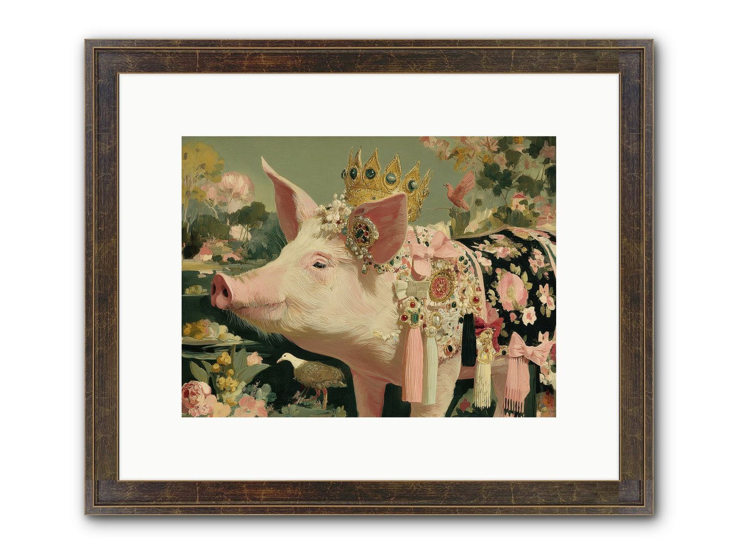 Scintillating Fancy Framed Print - Slimwoods Black/Gold 12x9