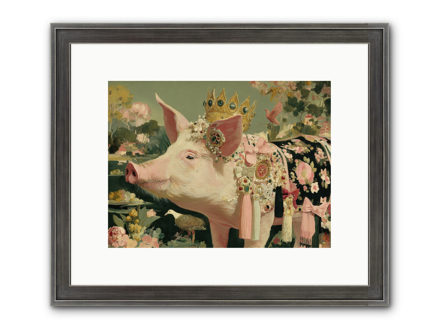 Scintillating Fancy Framed Print - Slimwoods Black/Silver 12x9