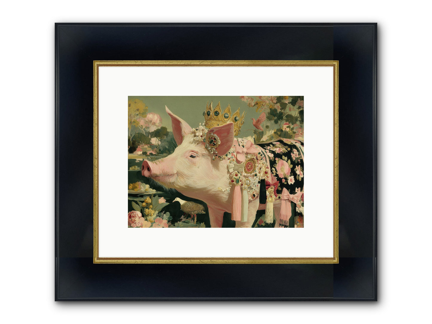 Scintillating Fancy Framed Print - Wide Black w/Gold 12x9