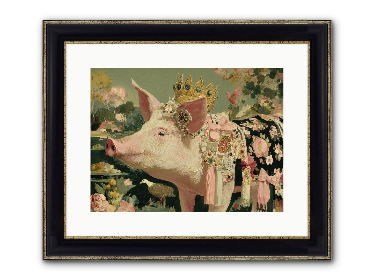Scintillating Fancy Framed Print - Black & Gold 16x12