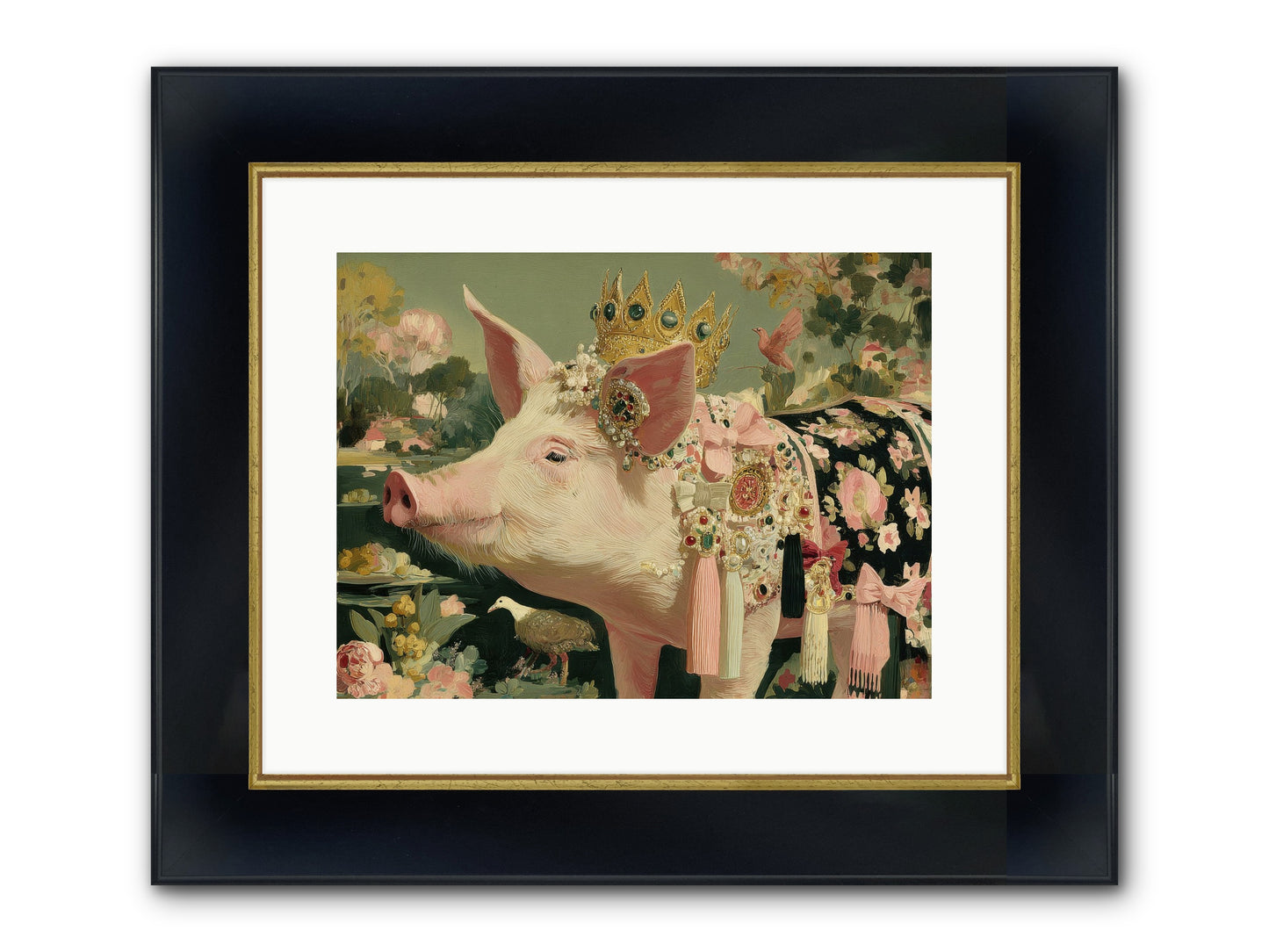 Scintillating Fancy Framed Print - Wide Black w/Gold 16x12