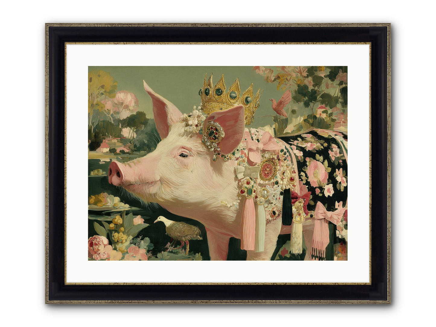 Scintillating Fancy Framed Print - Black & Gold 24x18
