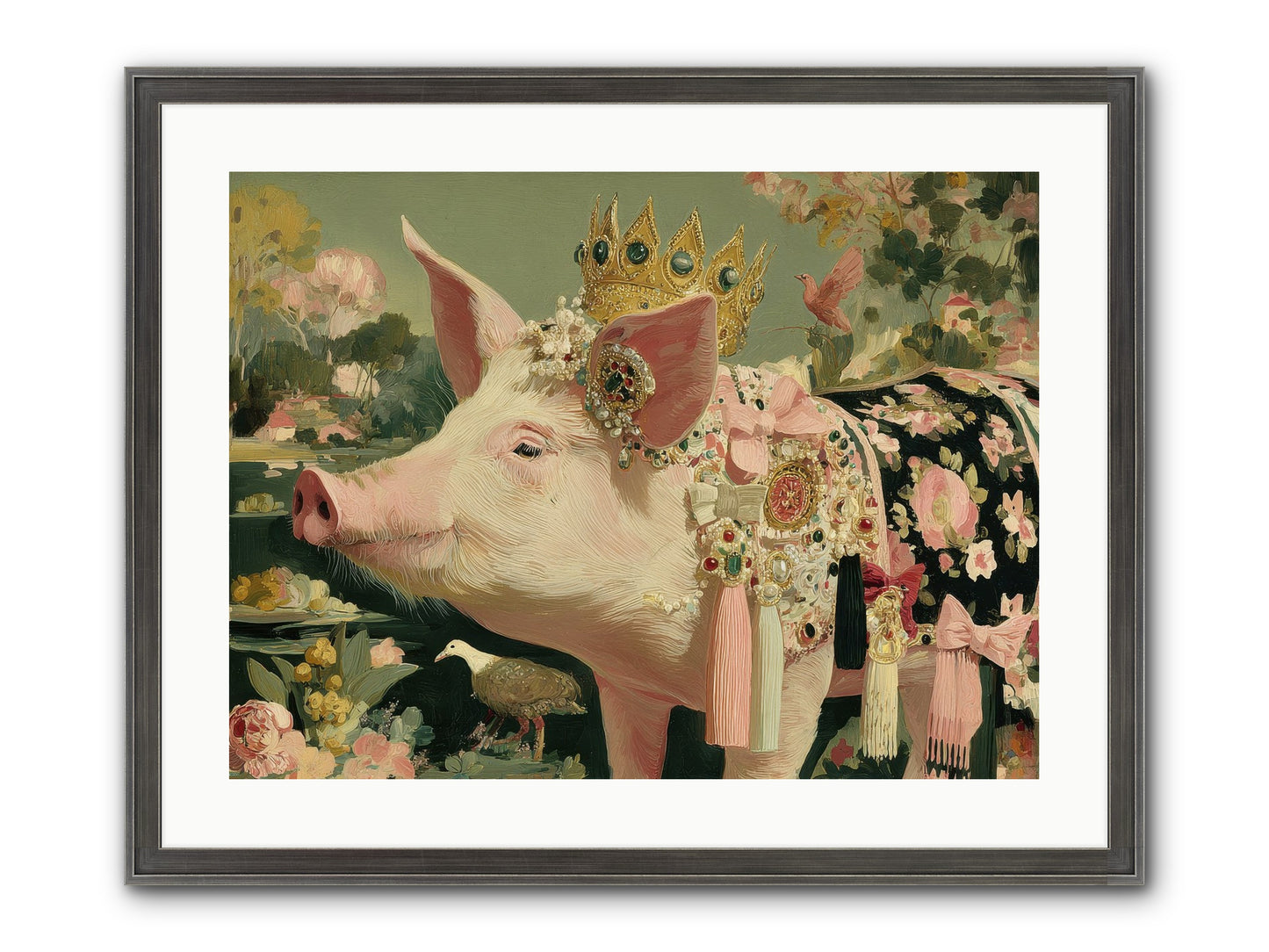 Scintillating Fancy Framed Print - Slimwoods Black/Silver 24x18