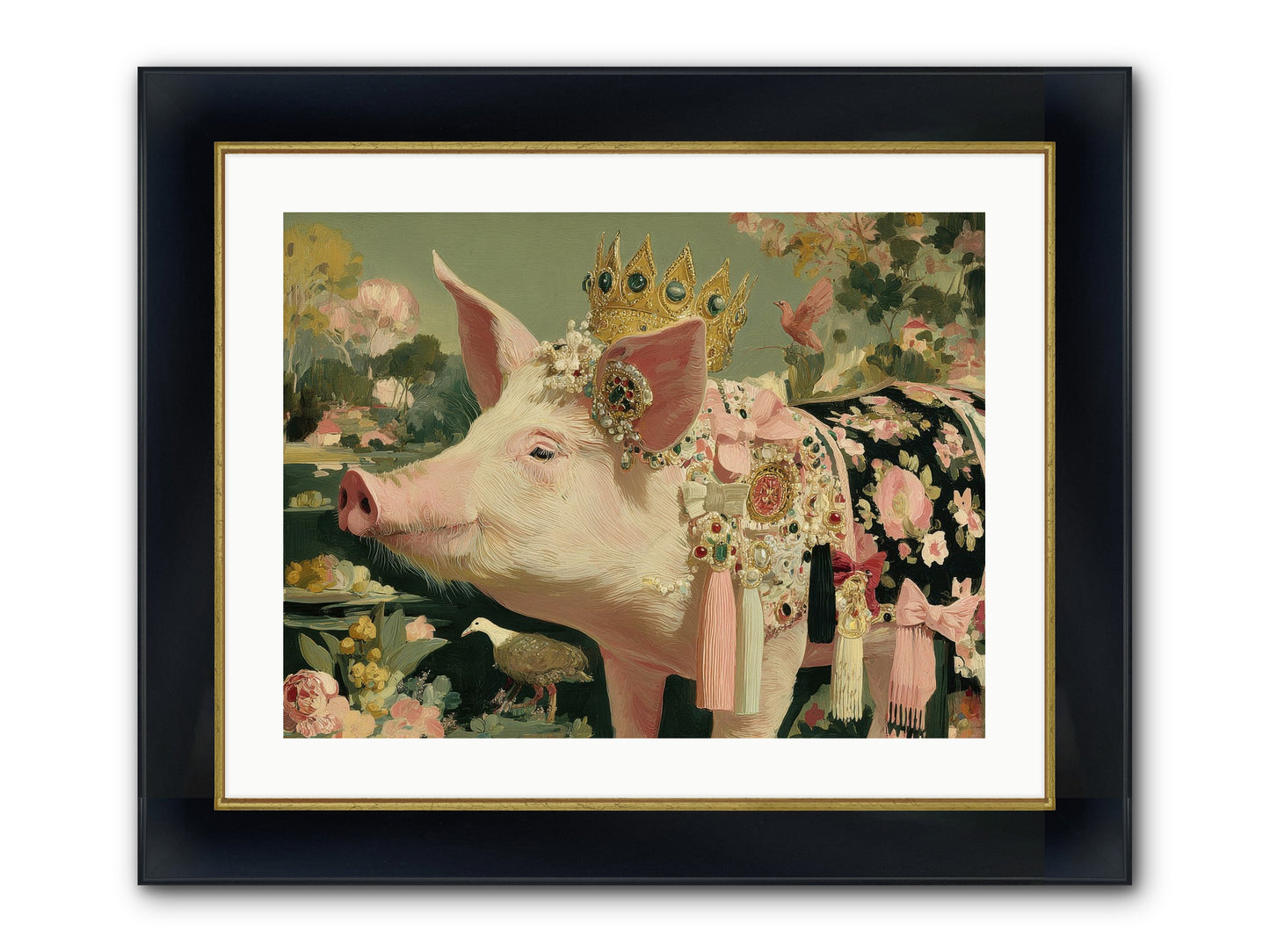 Scintillating Fancy Framed Print - Wide Black w/Gold 24x18