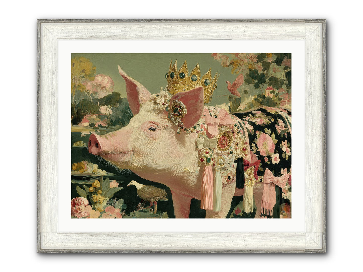 Scintillating Fancy Framed Print - Driftwood White 32x24
