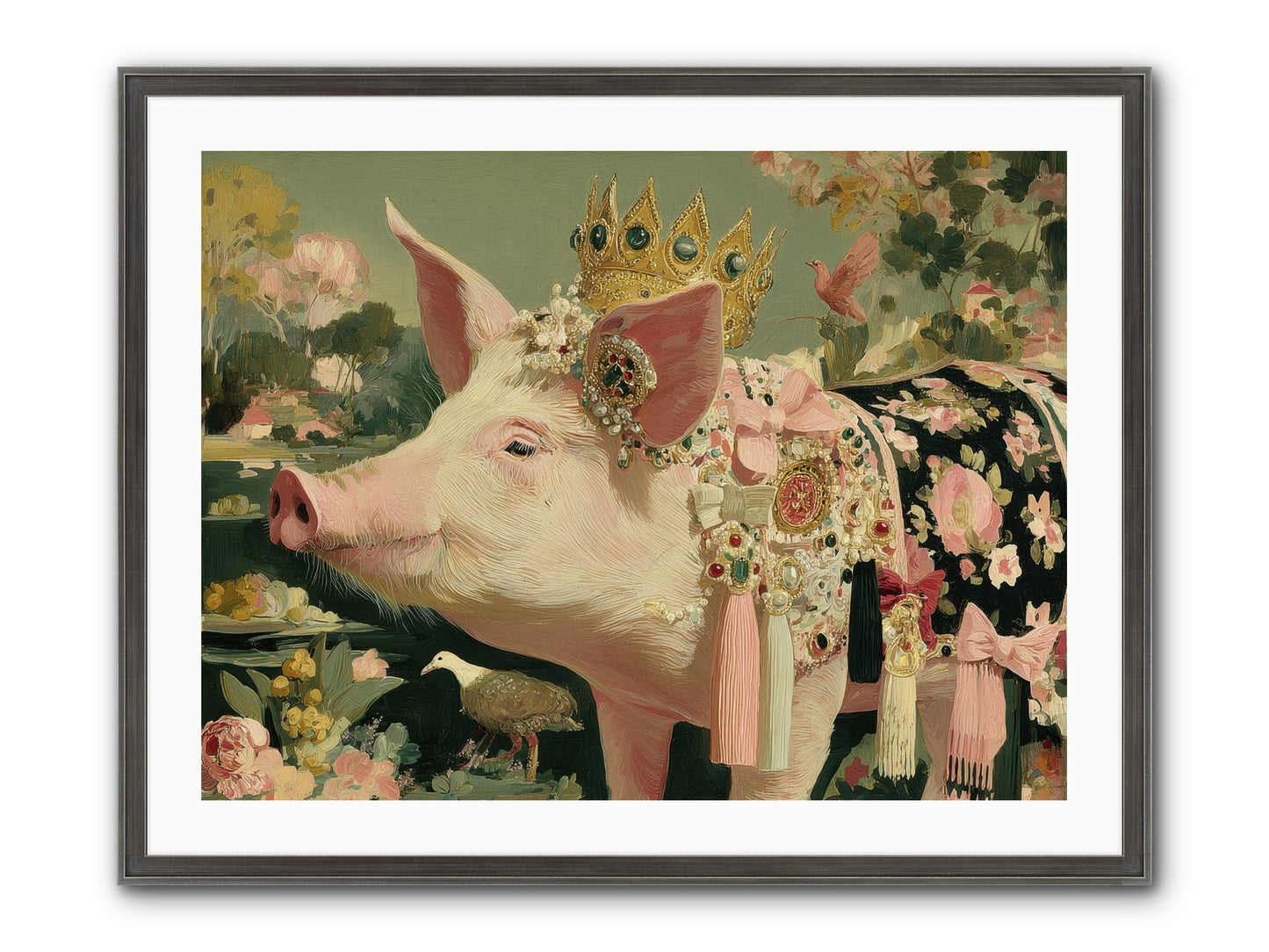 Scintillating Fancy Framed Print - Slimwoods Black/Silver 32x24