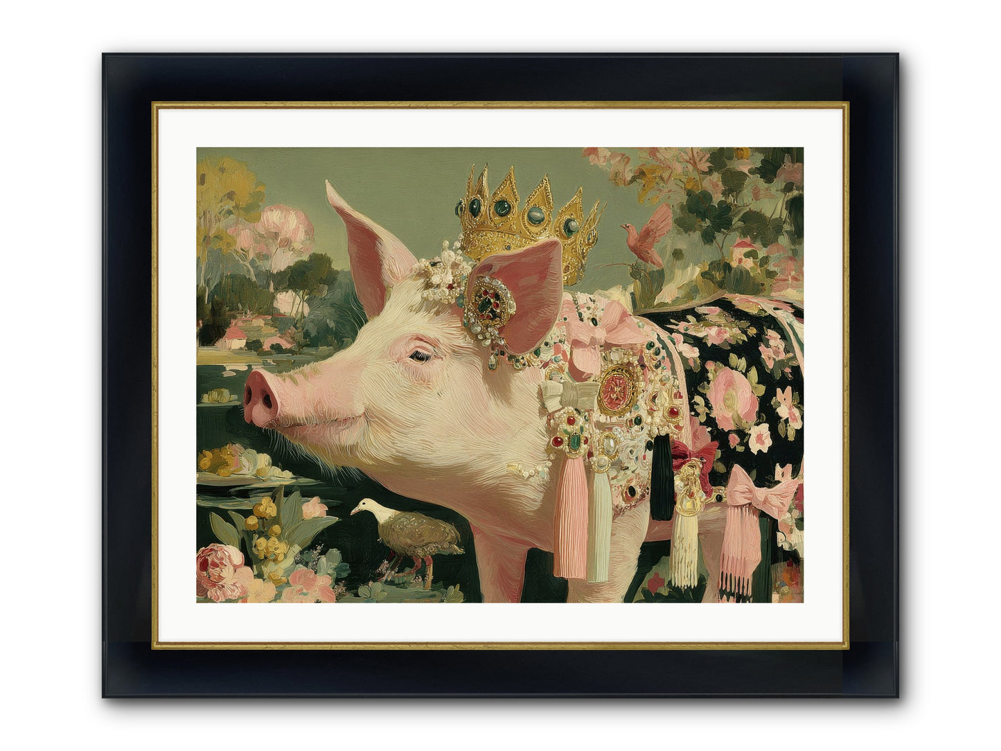 Scintillating Fancy Framed Print - Wide Black w/Gold 32x24