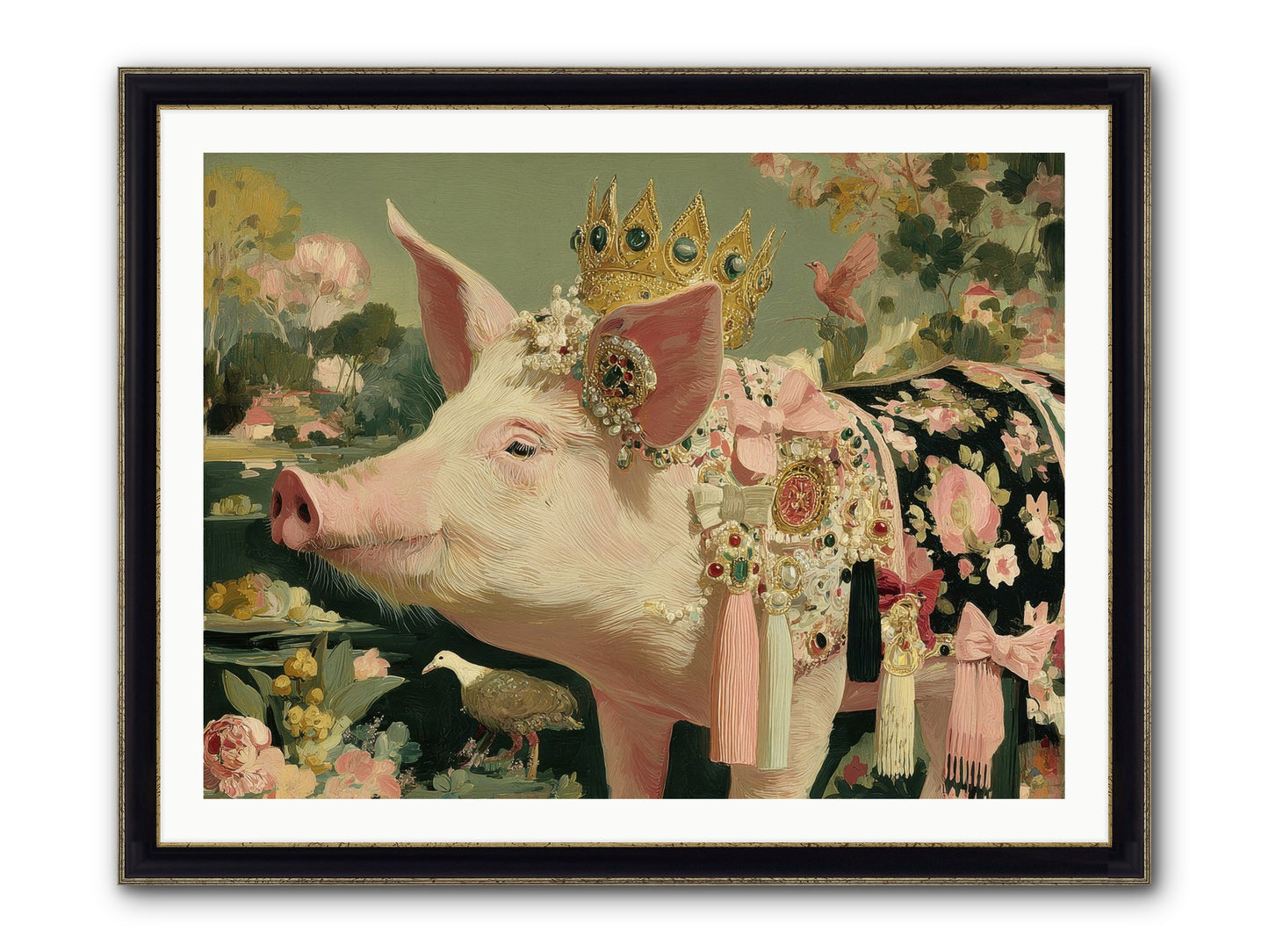 Scintillating Fancy Framed Print - Black & Gold 40x30