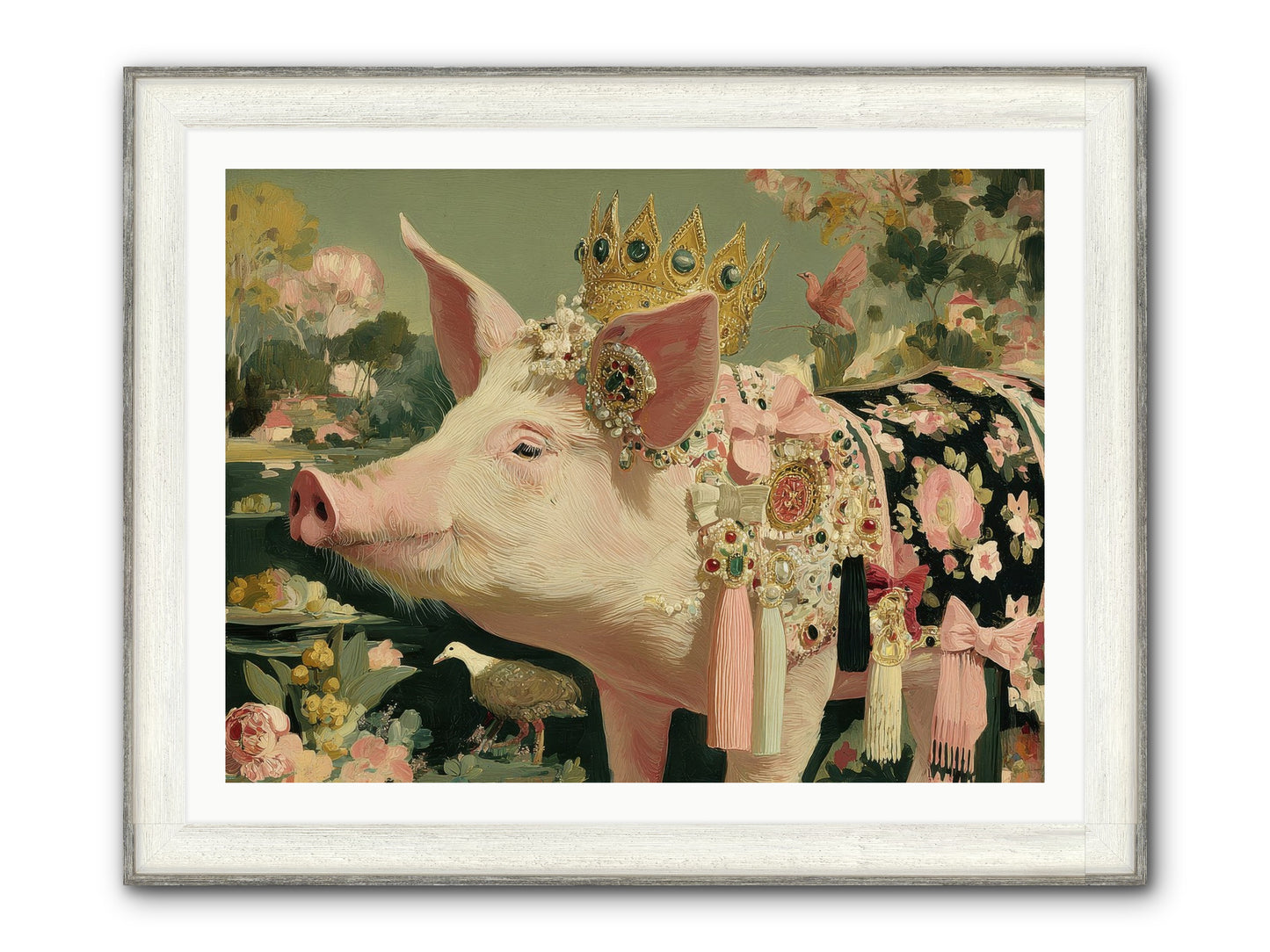 Scintillating Fancy Framed Print - Driftwood White 40x30