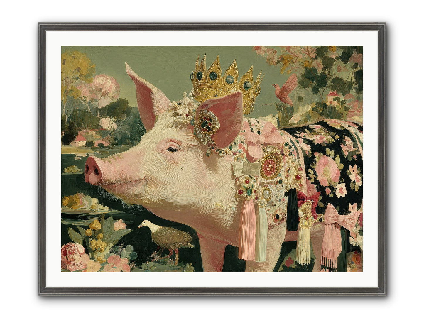 Scintillating Fancy Framed Print - Slimwoods Black/Silver 40x30
