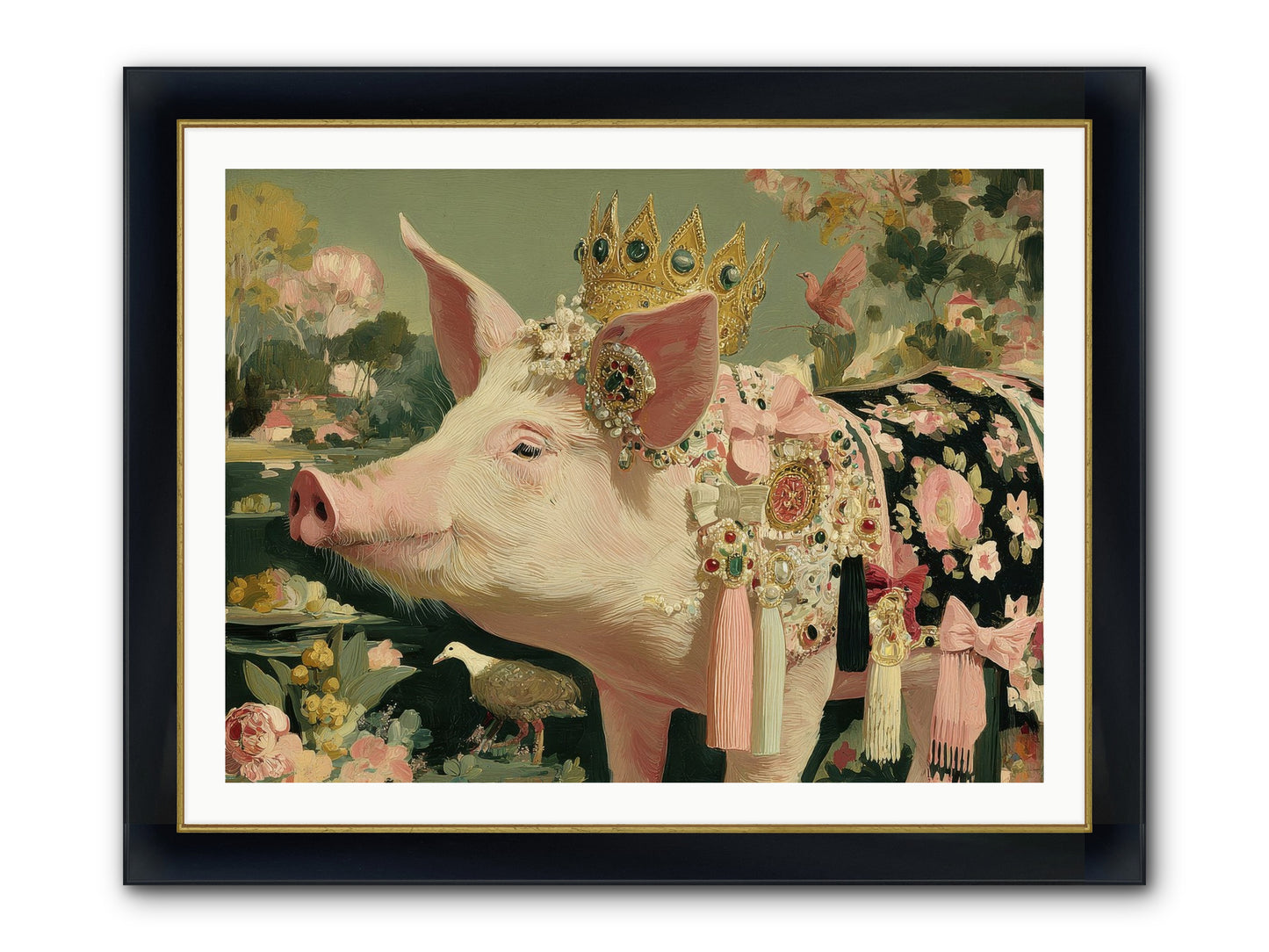 Scintillating Fancy Framed Print - Wide Black w/Gold 40x30