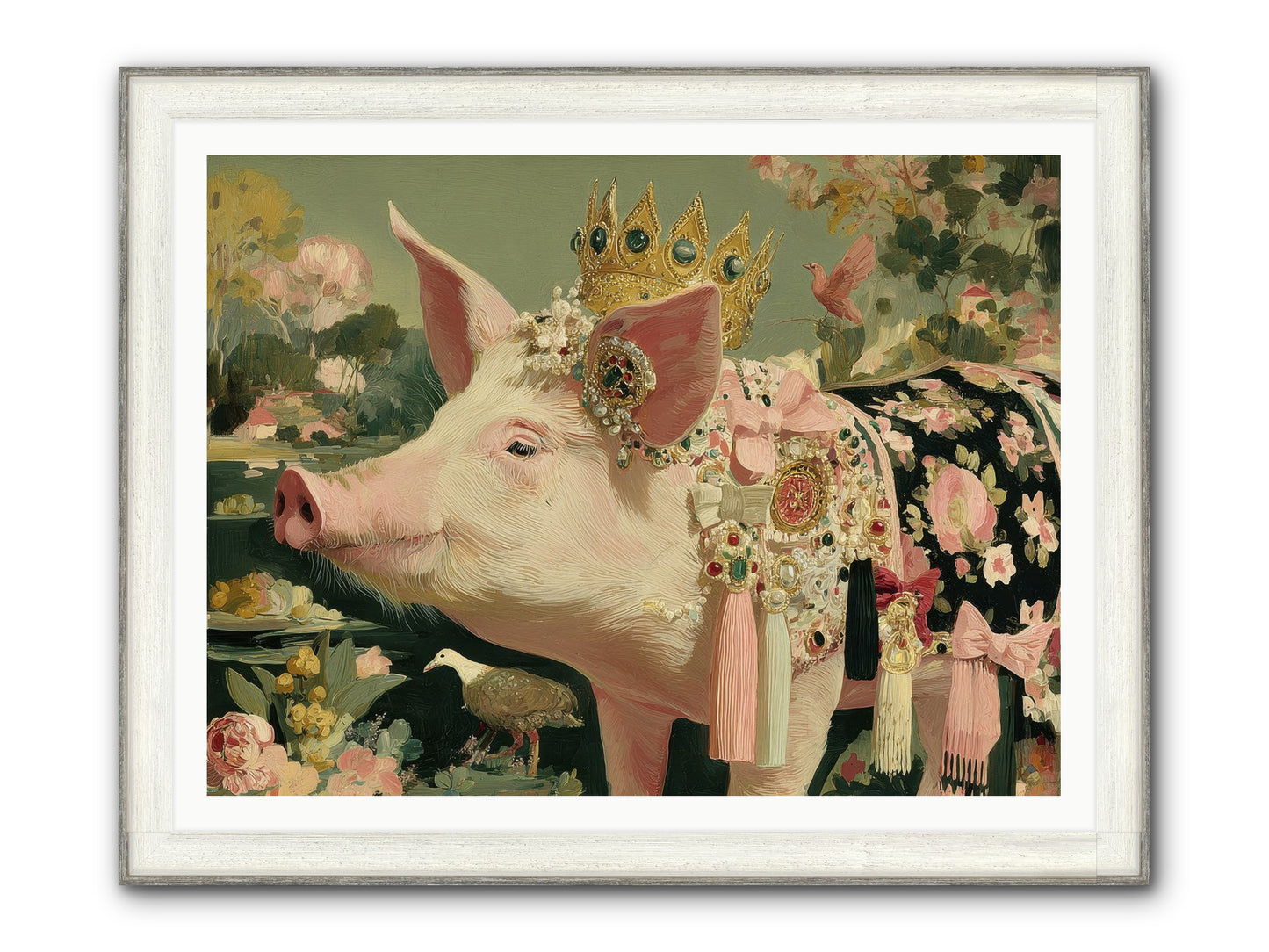 Scintillating Fancy Framed Print - Driftwood White 48x36