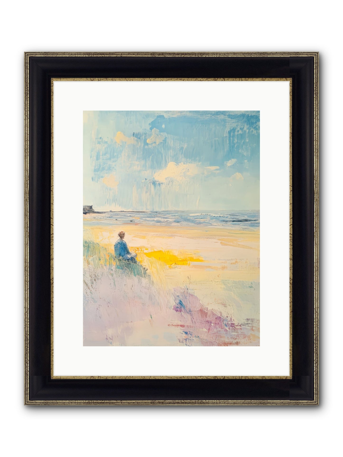 Sea And Soul Framed Print - Black & Gold 12x16