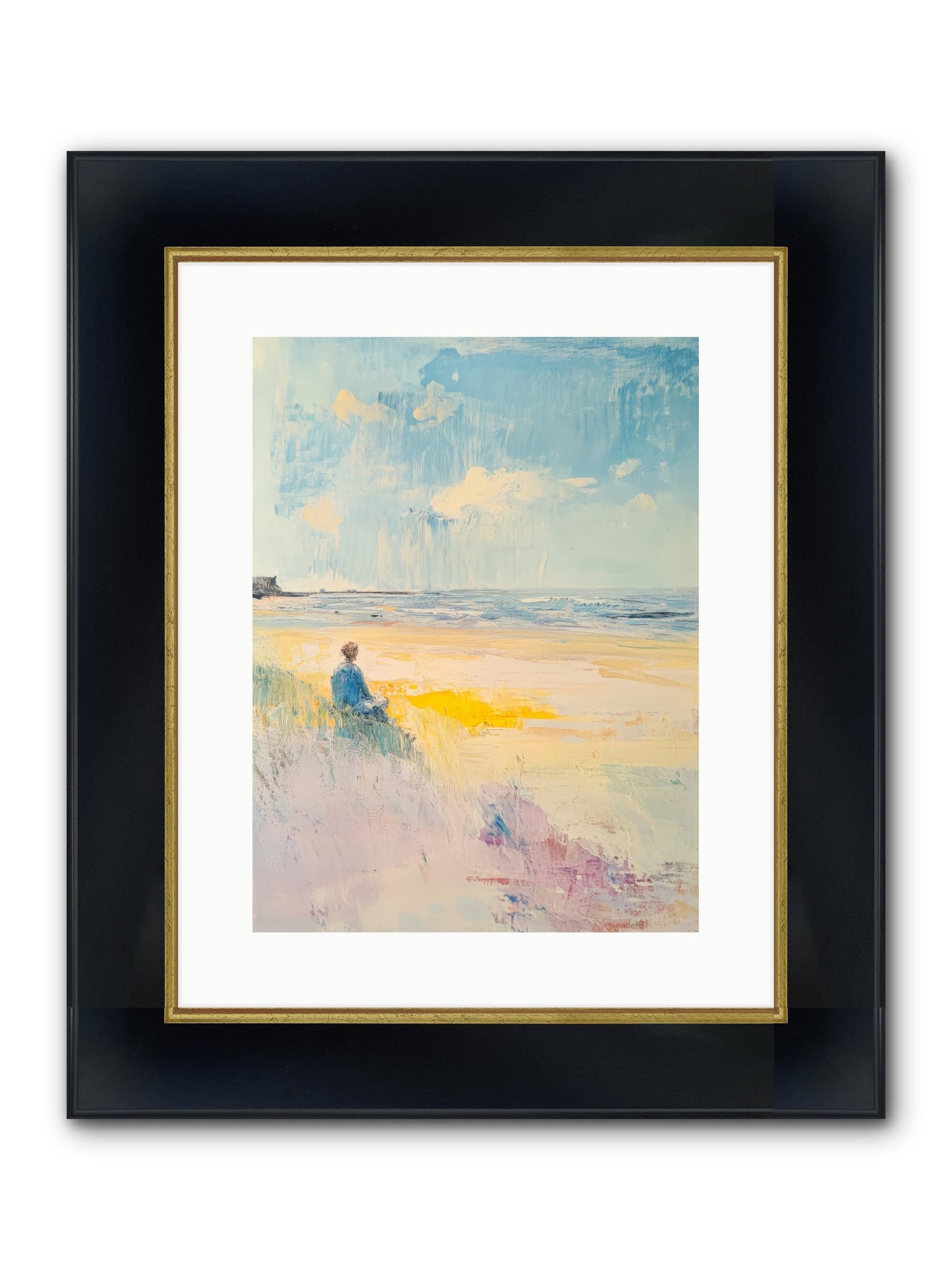 Sea And Soul Framed Print - Wide Black w/Gold 12x16