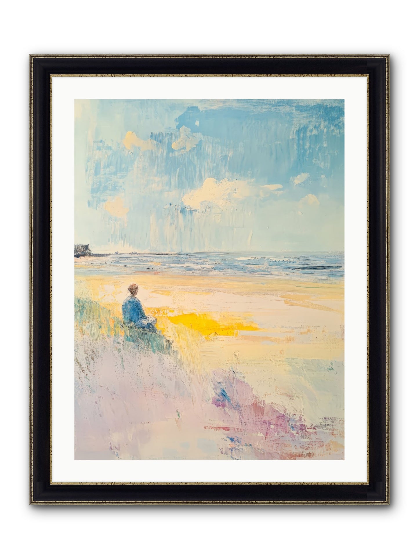 Sea And Soul Framed Print - Black & Gold 24x32