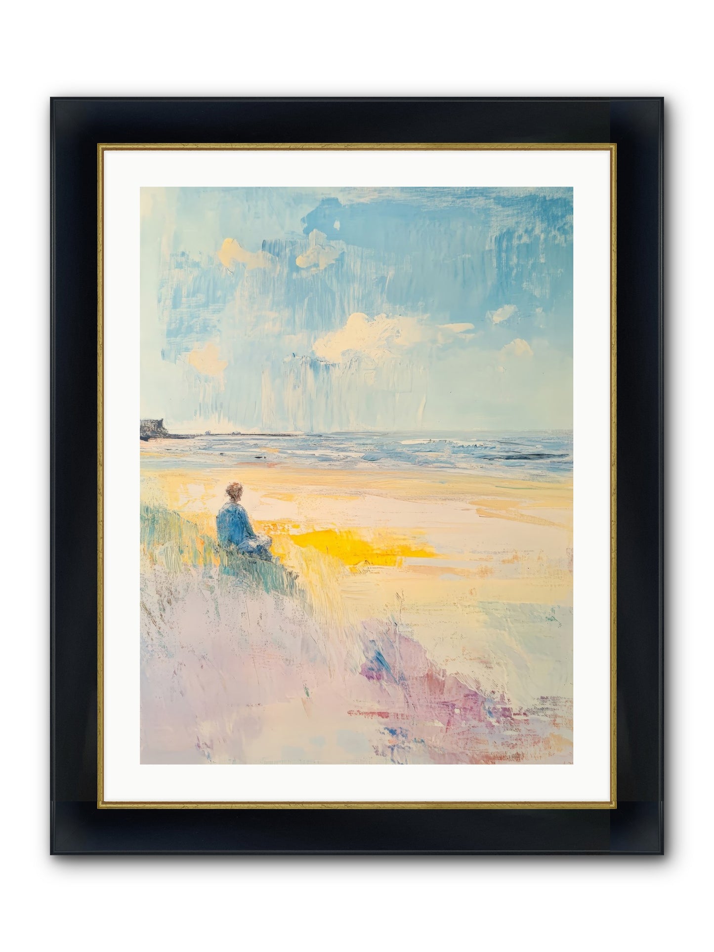 Sea And Soul Framed Print - Wide Black w/Gold 24x32