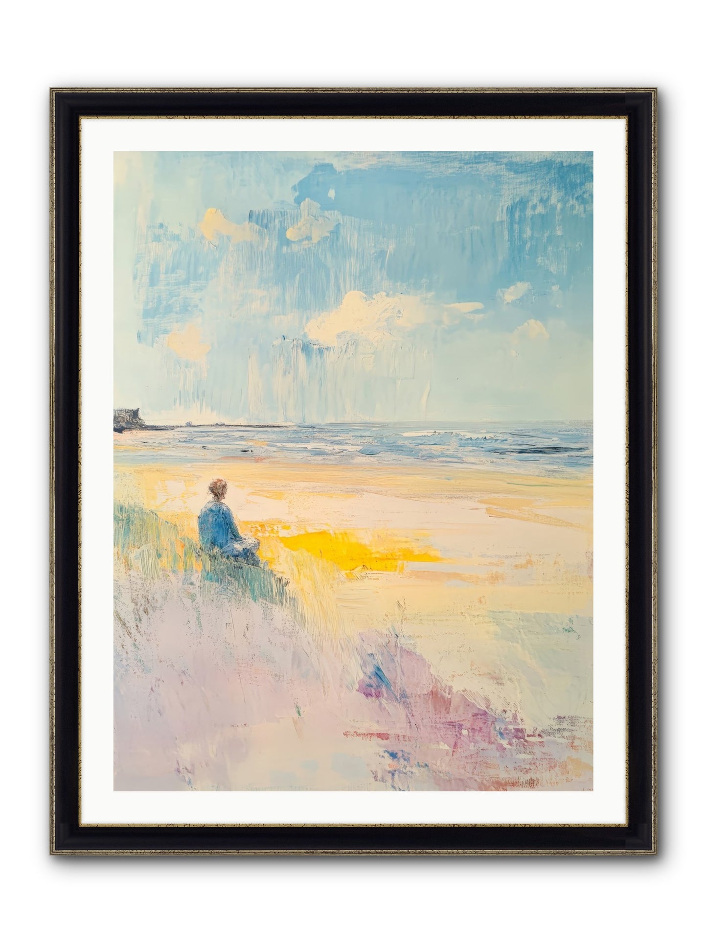 Sea And Soul Framed Print - Black & Gold 30x40
