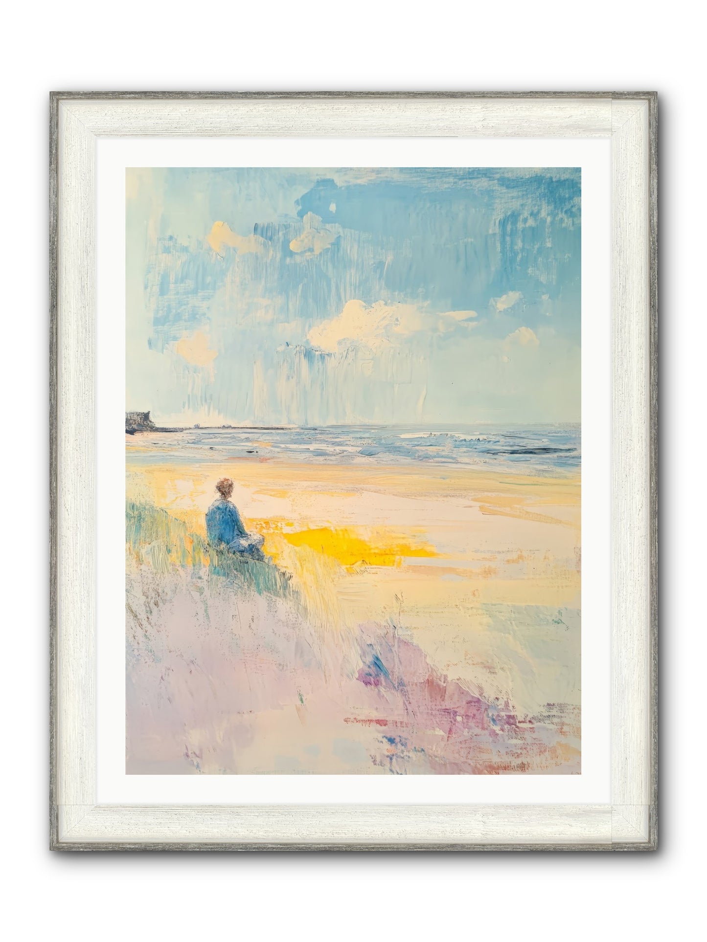 Sea And Soul Framed Print - Driftwood White 30x40