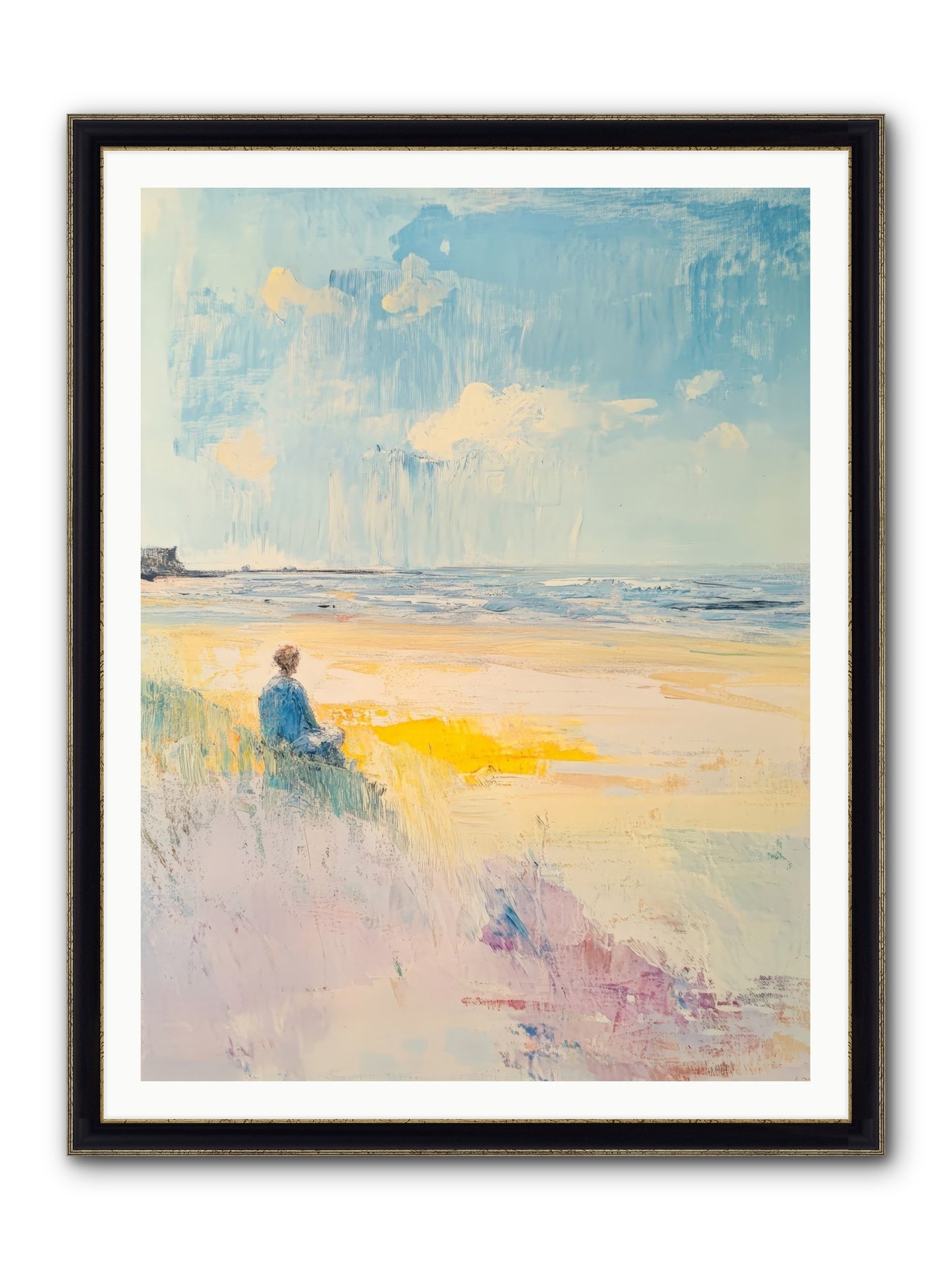 Sea And Soul Framed Print - Black & Gold 36x48