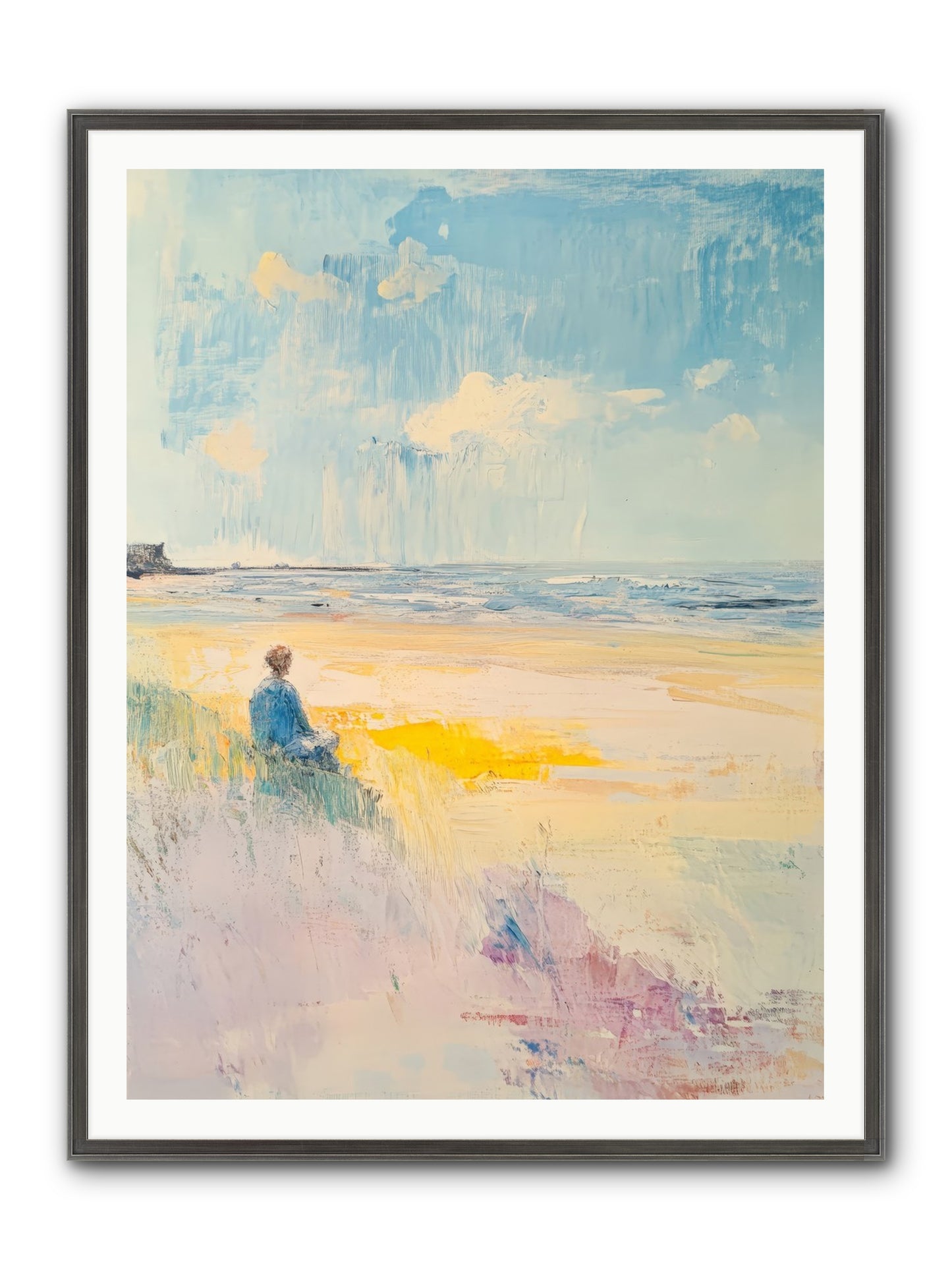 Sea And Soul Framed Print - Slimwoods Black/Silver 36x48