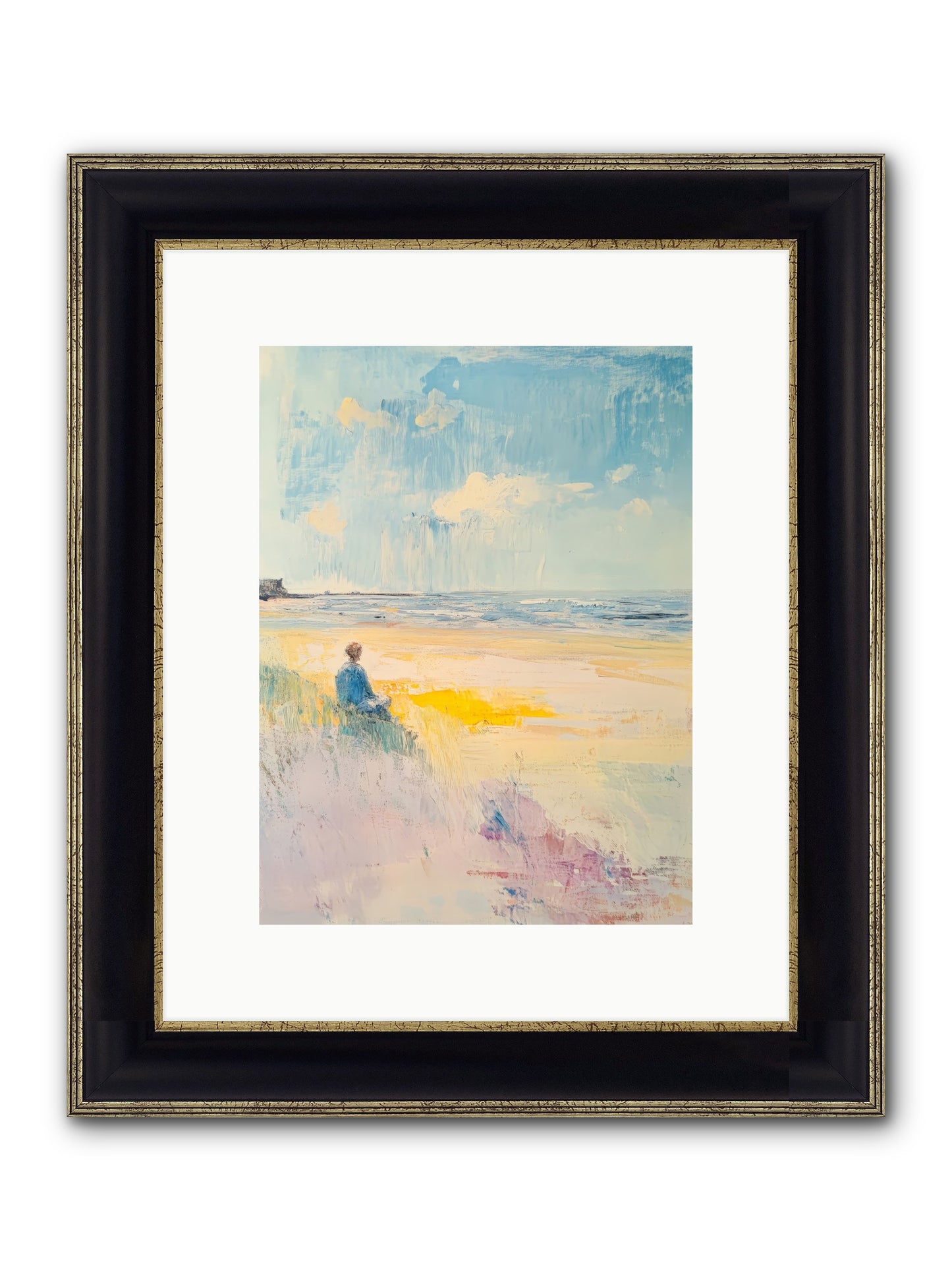 Sea And Soul Framed Print - Black & Gold 9x12