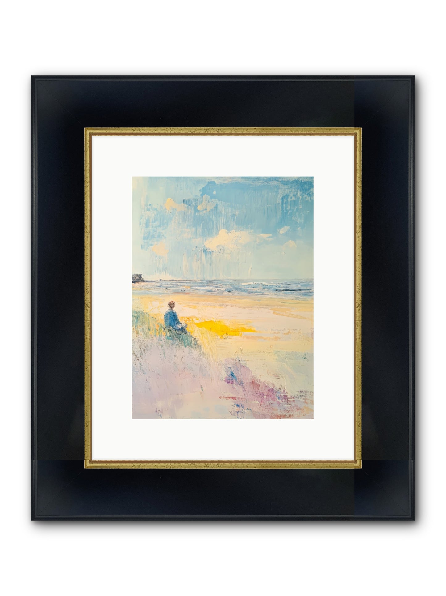 Sea And Soul Framed Print - Wide Black w/Gold 9x12