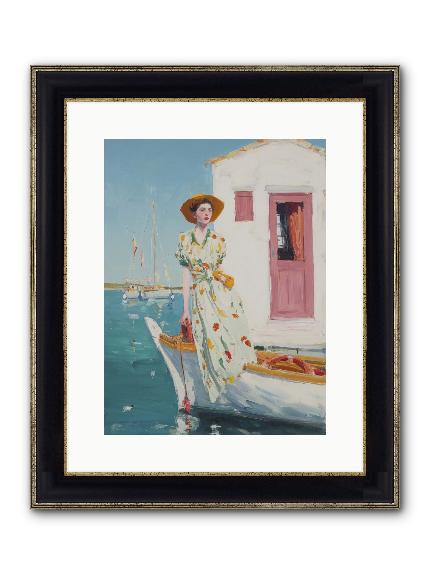 Sea Conquest Framed Print - Black & Gold 12x16