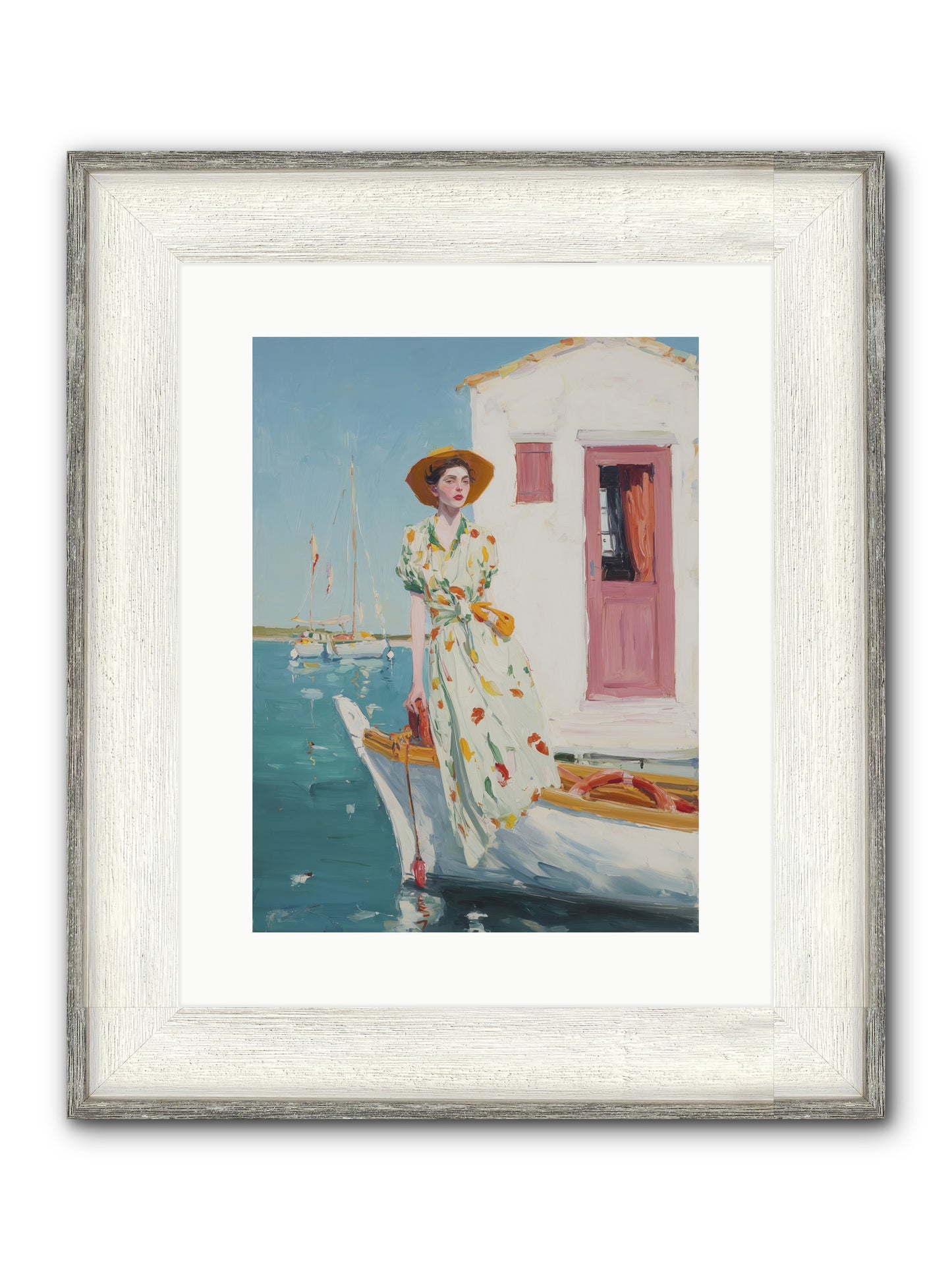Sea Conquest Framed Print - Driftwood White 12x16