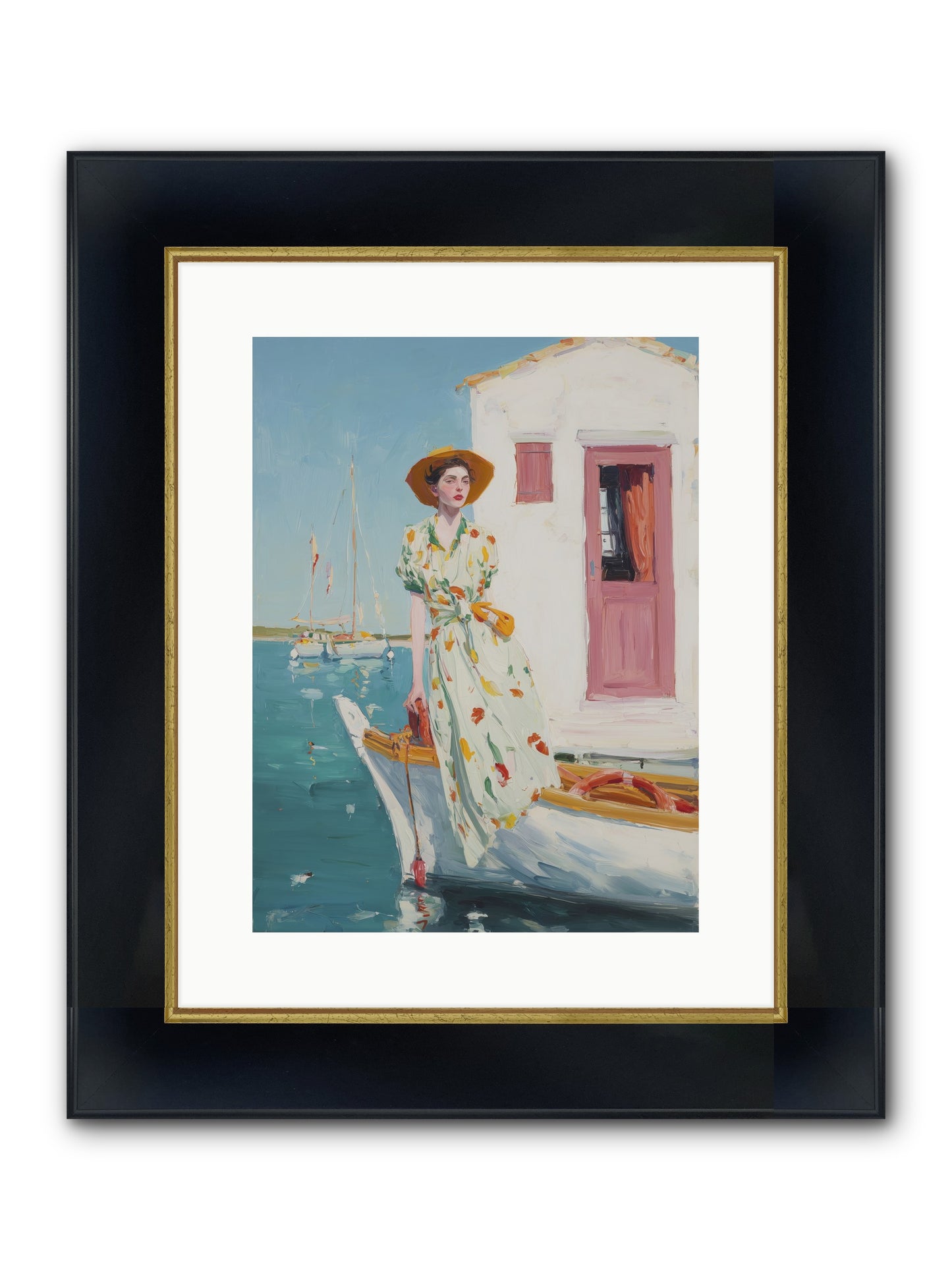 Sea Conquest Framed Print - Wide Black w/Gold 12x16