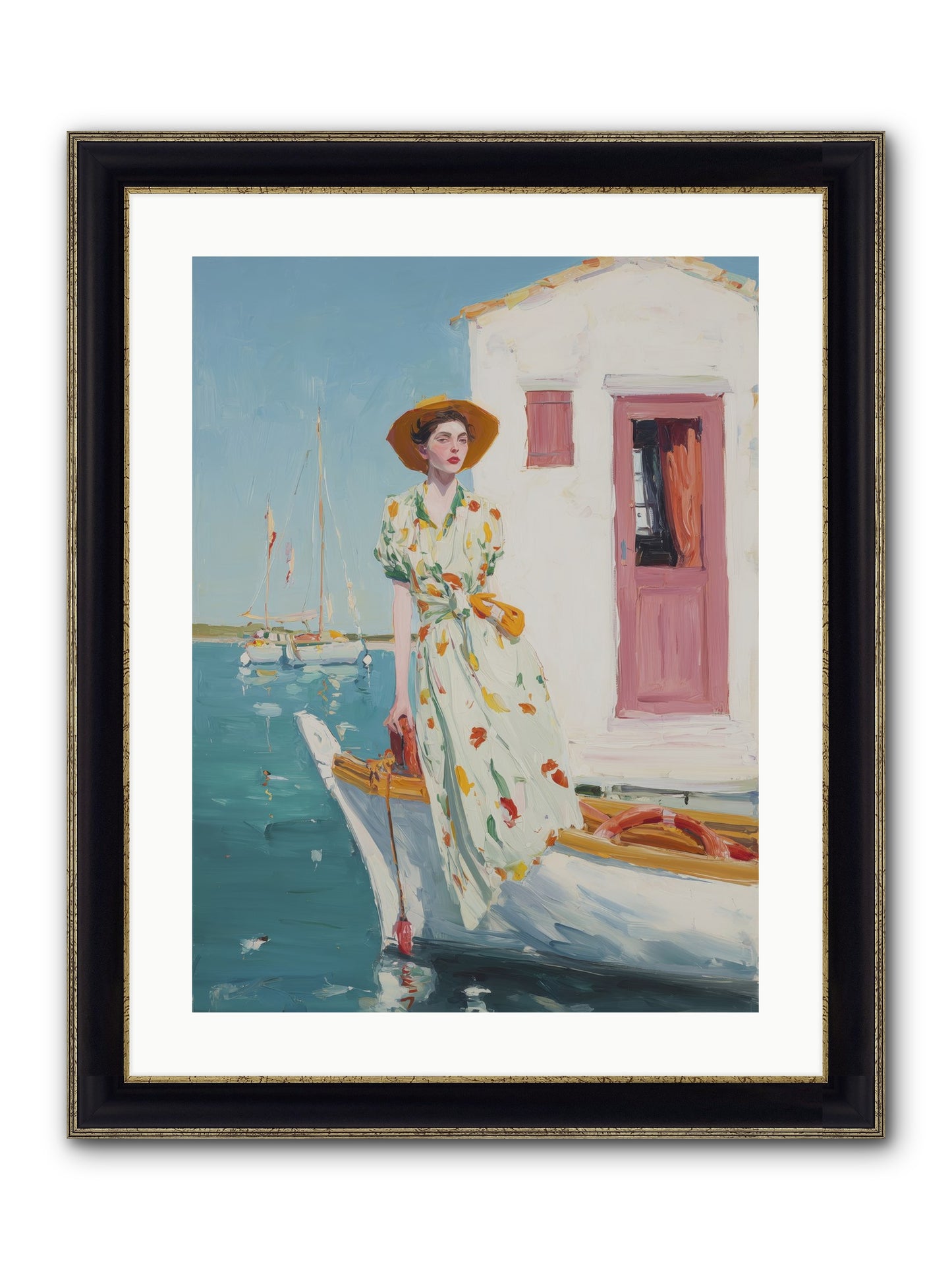 Sea Conquest Framed Print - Black & Gold 18x24