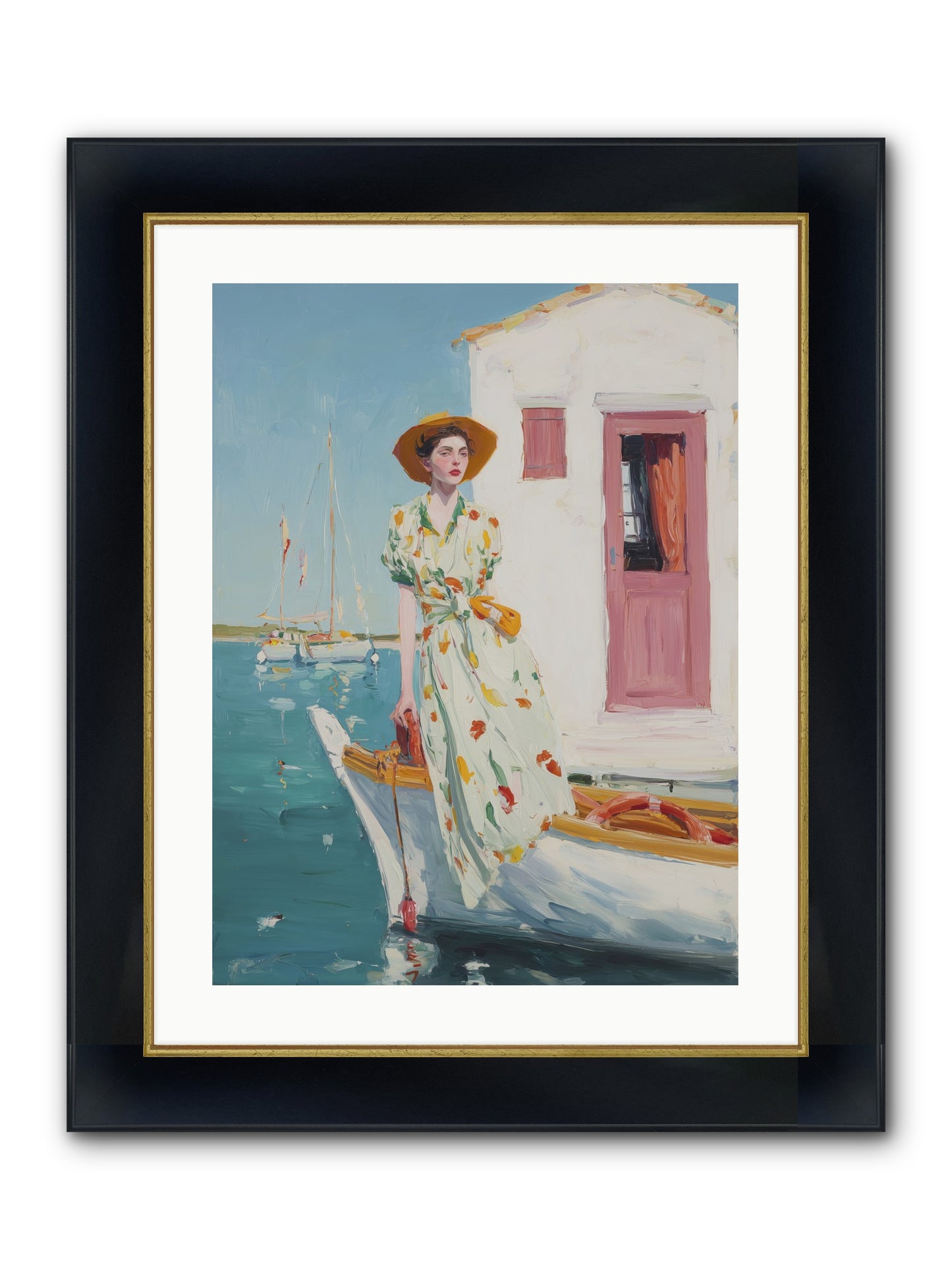 Sea Conquest Framed Print - Wide Black w/Gold 18x24