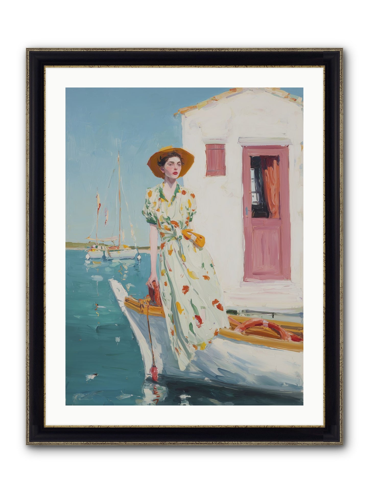 Sea Conquest Framed Print - Black & Gold 24x32
