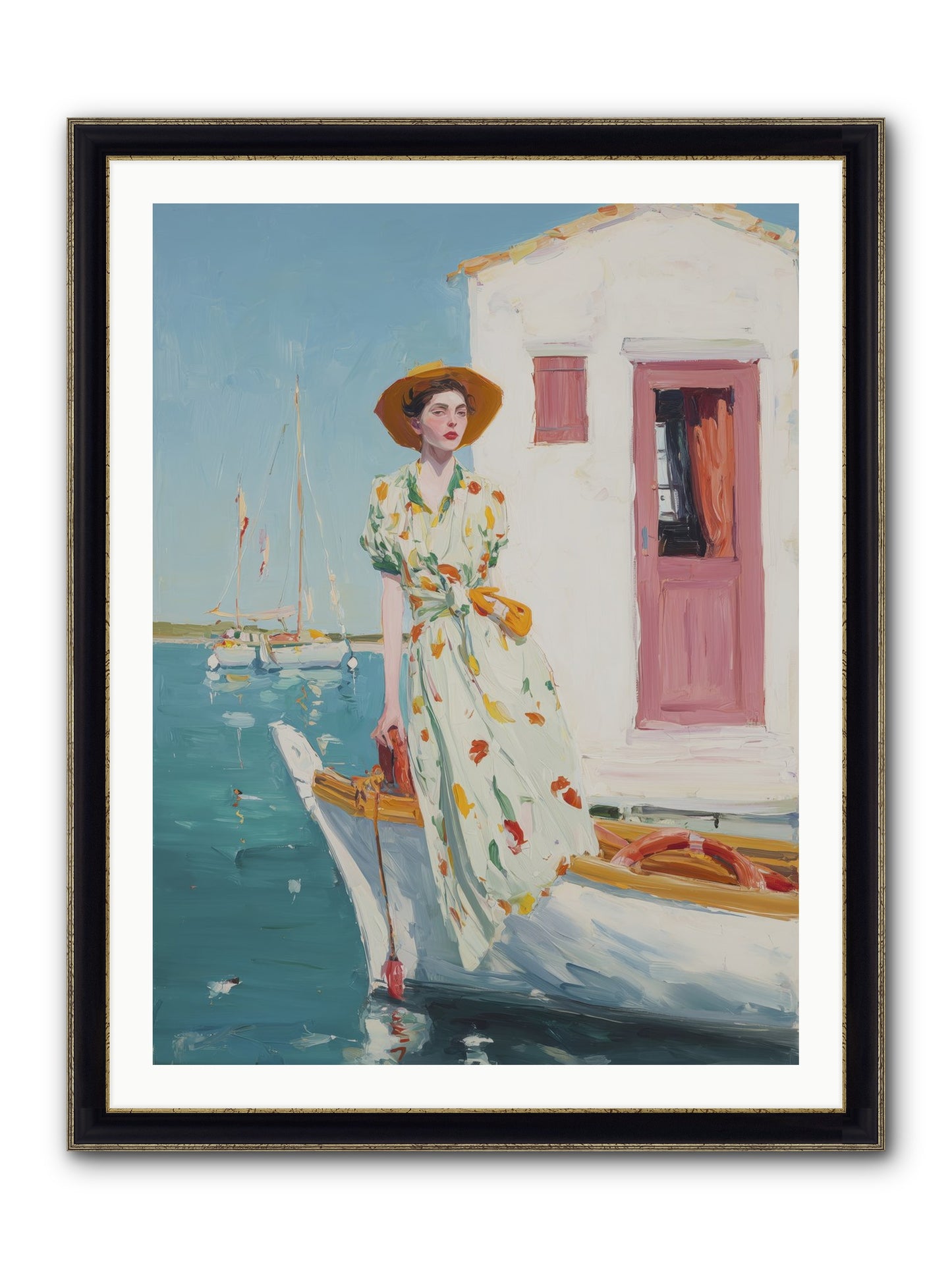 Sea Conquest Framed Print - Black & Gold 30x40