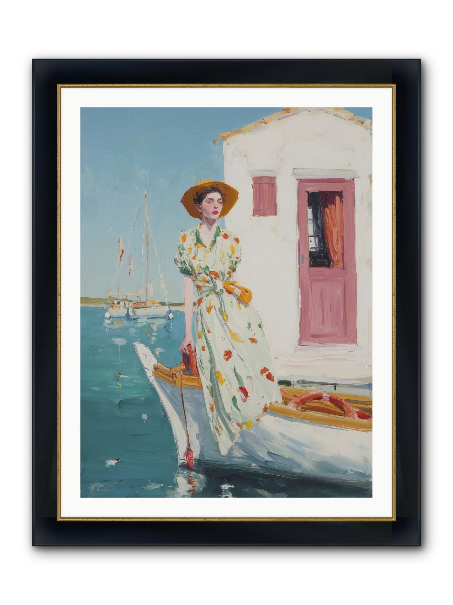 Sea Conquest Framed Print - Wide Black w/Gold 30x40