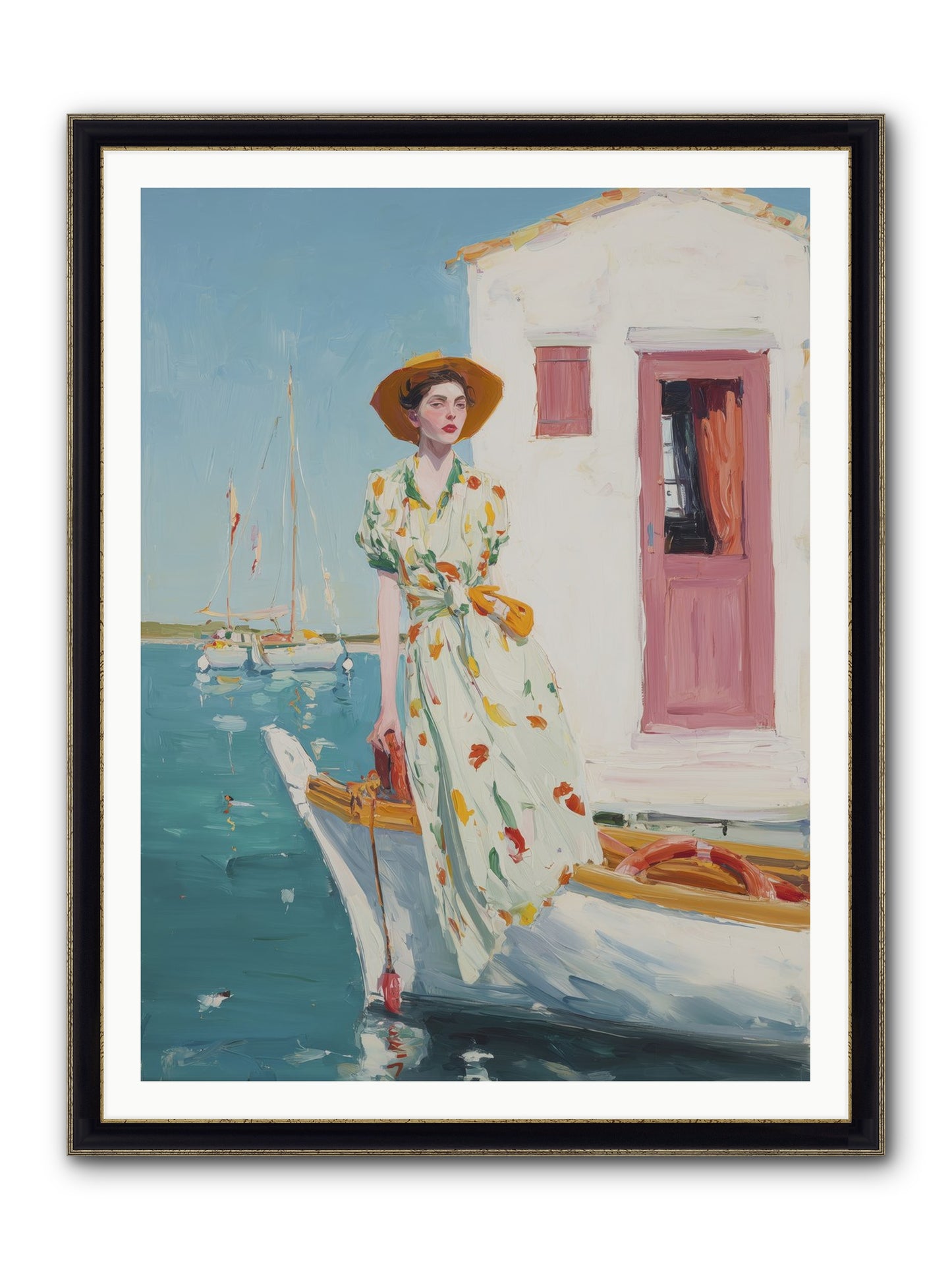 Sea Conquest Framed Print - Black & Gold 36x48