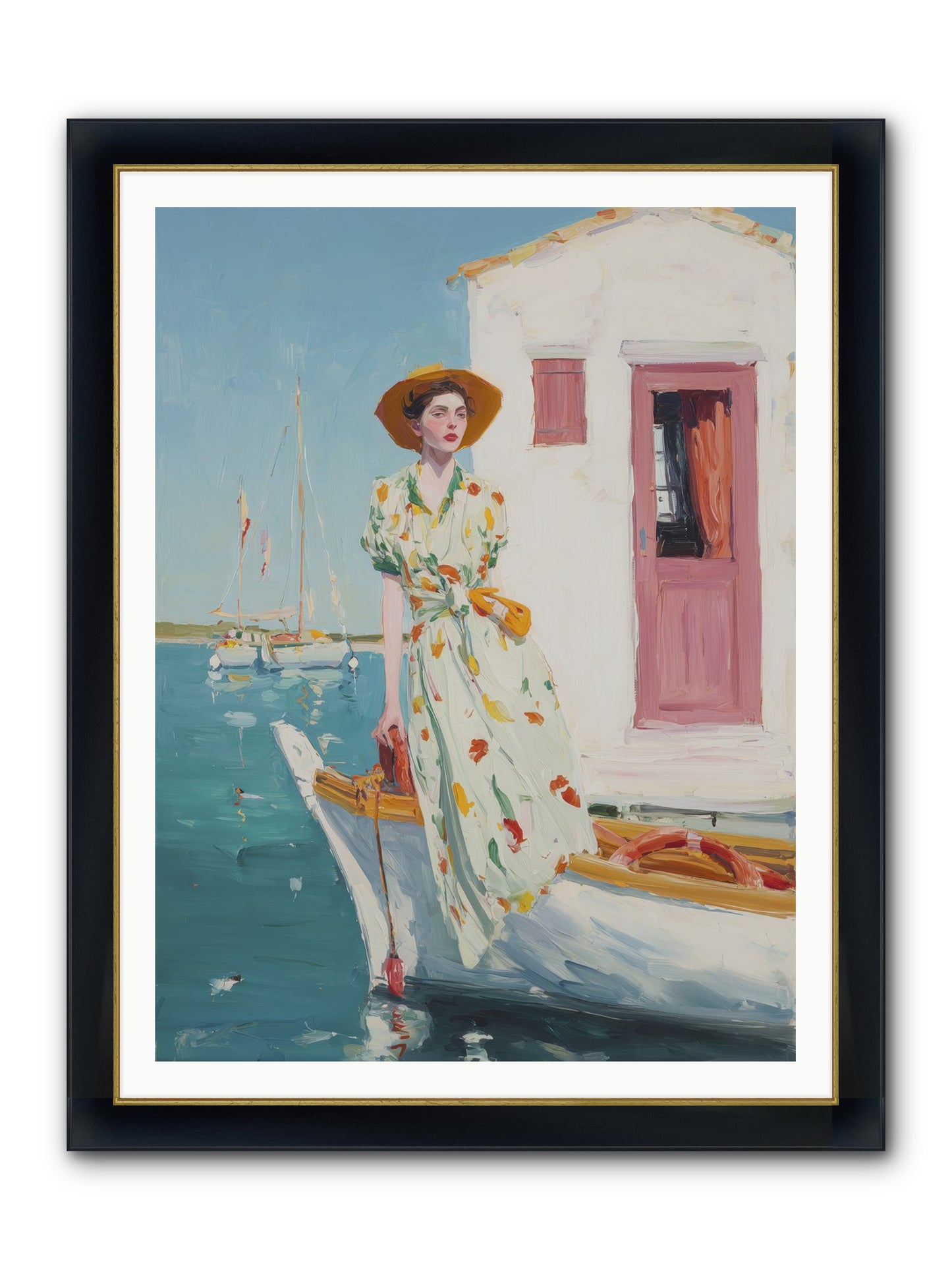 Sea Conquest Framed Print - Wide Black w/Gold 36x48