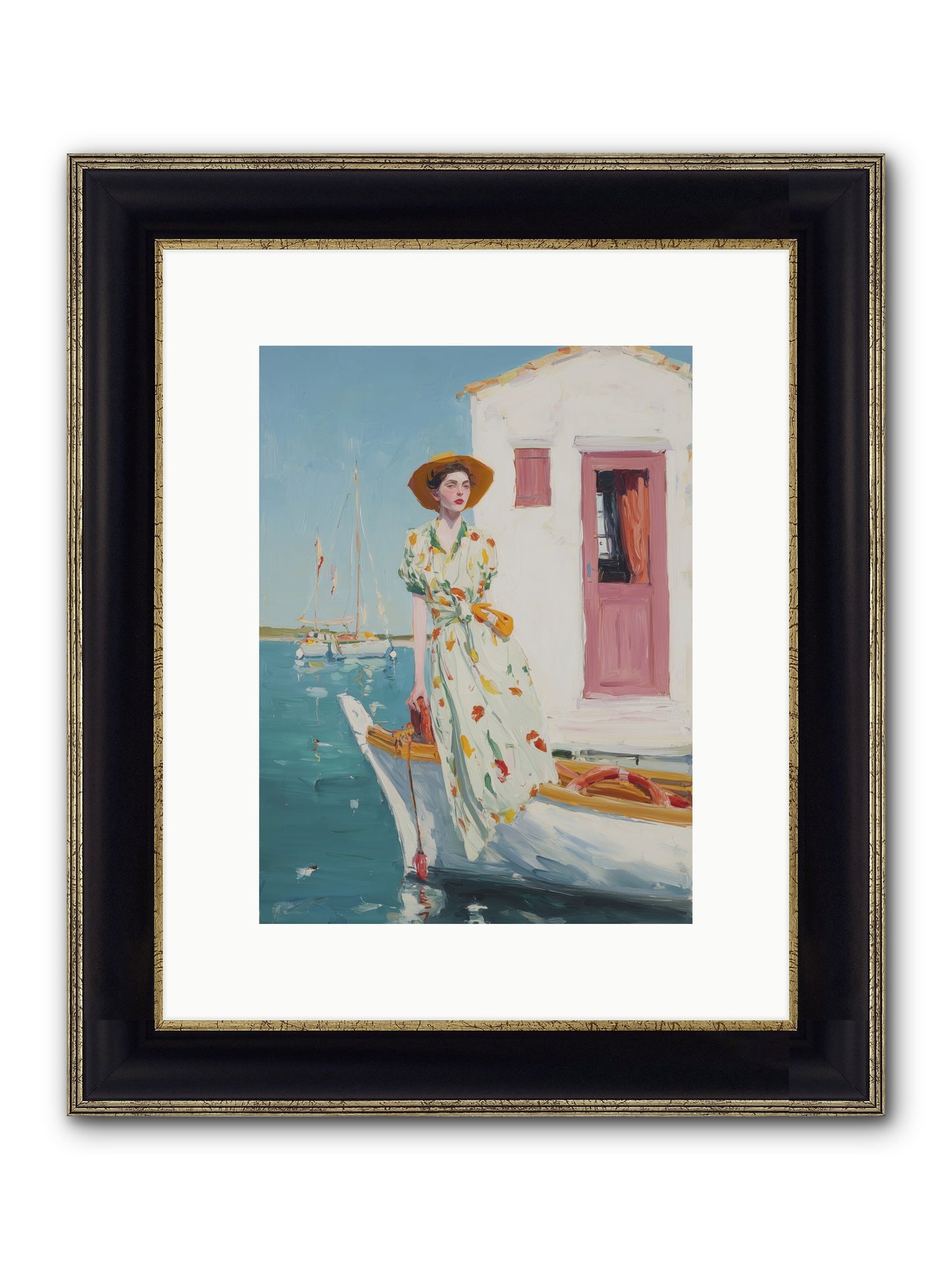 Sea Conquest Framed Print - Black & Gold 9x12