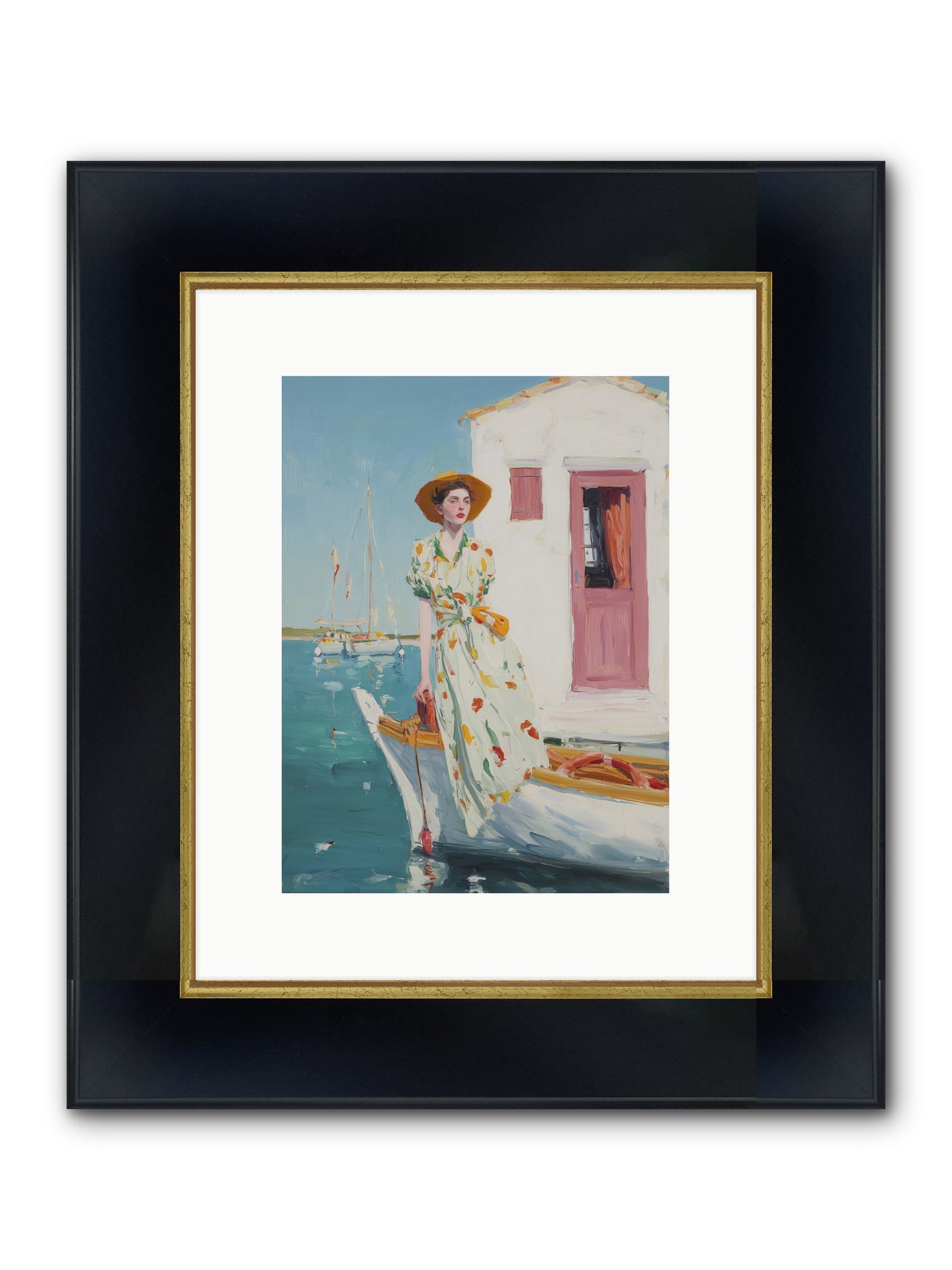 Sea Conquest Framed Print - Wide Black w/Gold 9x12