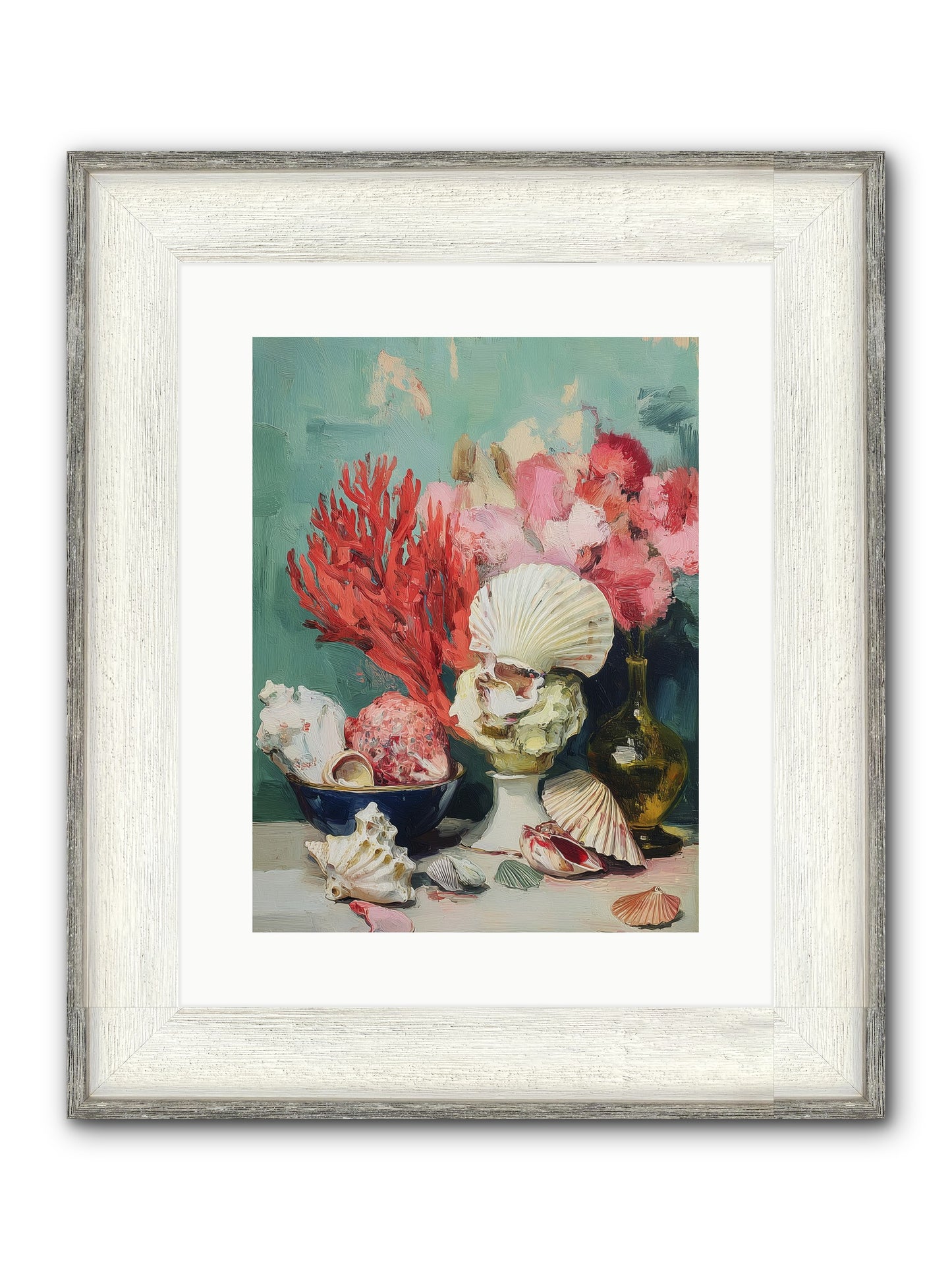 Sea's Artistry Framed Print - Driftwood White 12x16