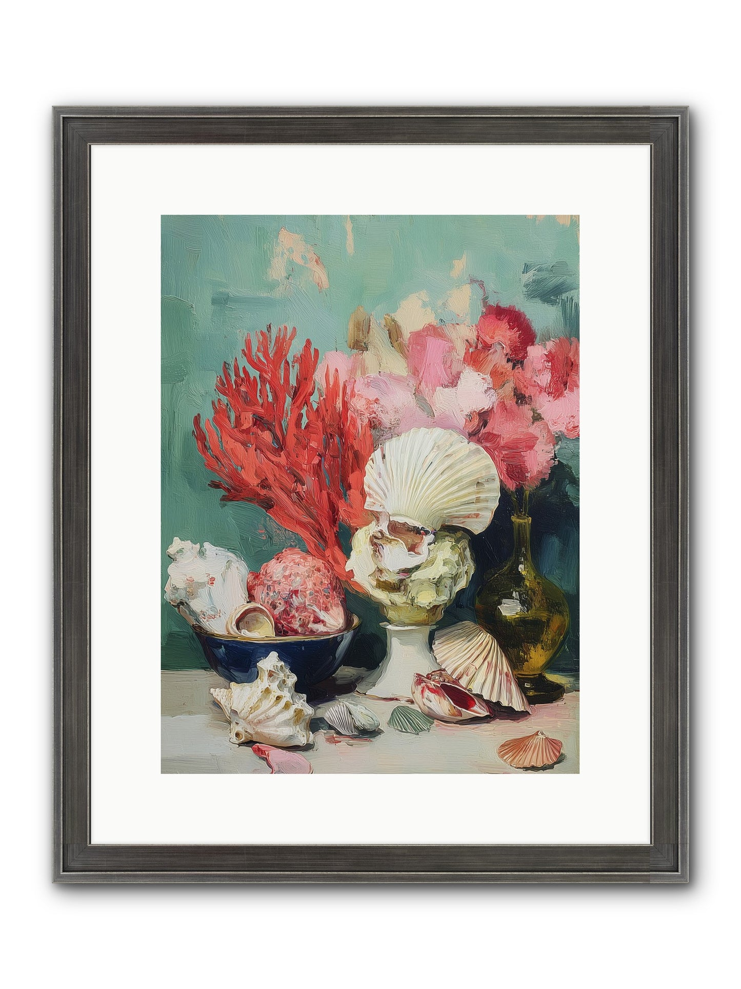 Sea's Artistry Framed Print - Slimwoods Black/Silver 12x16