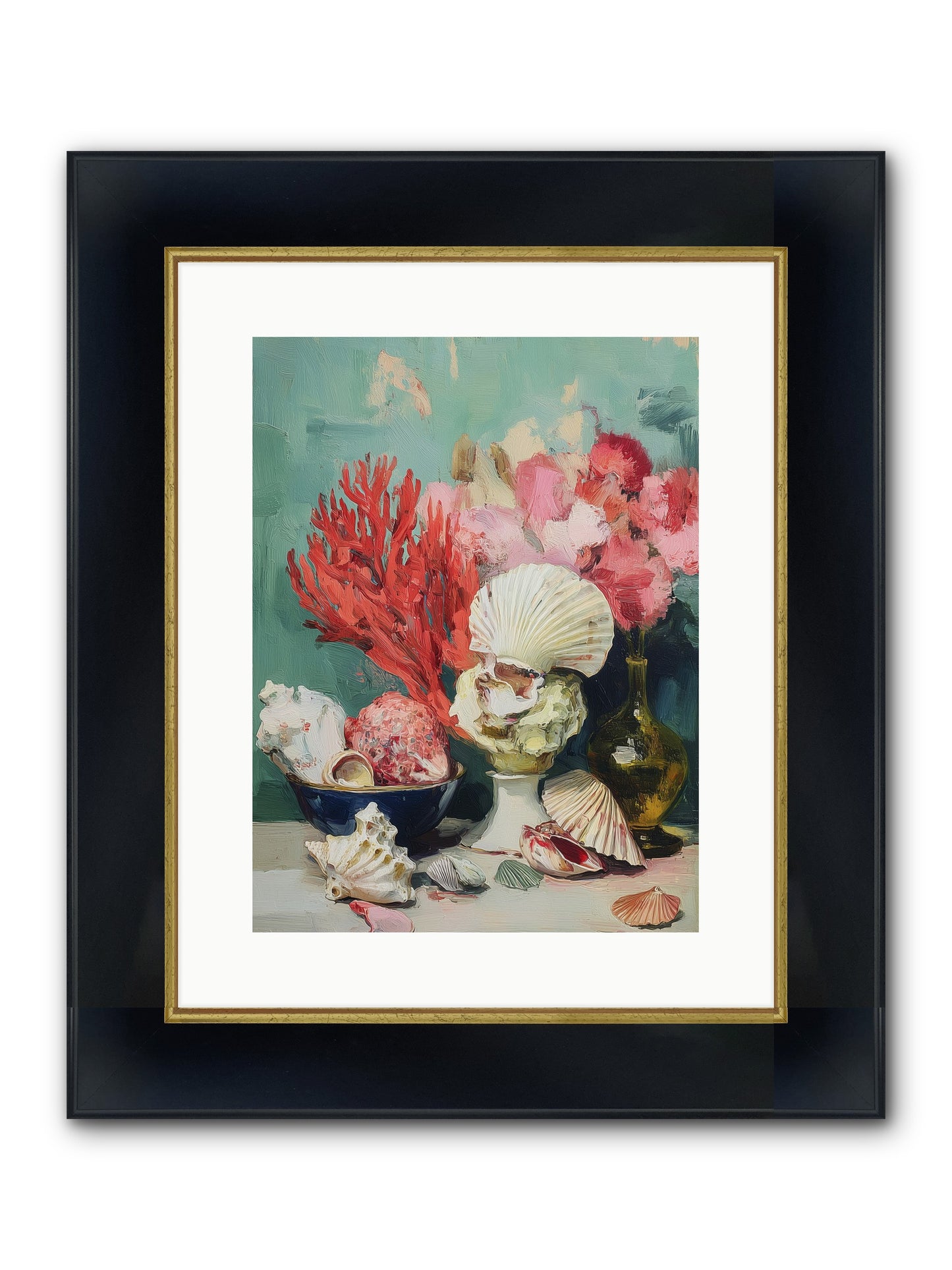 Sea's Artistry Framed Print - Wide Black w/Gold 12x16